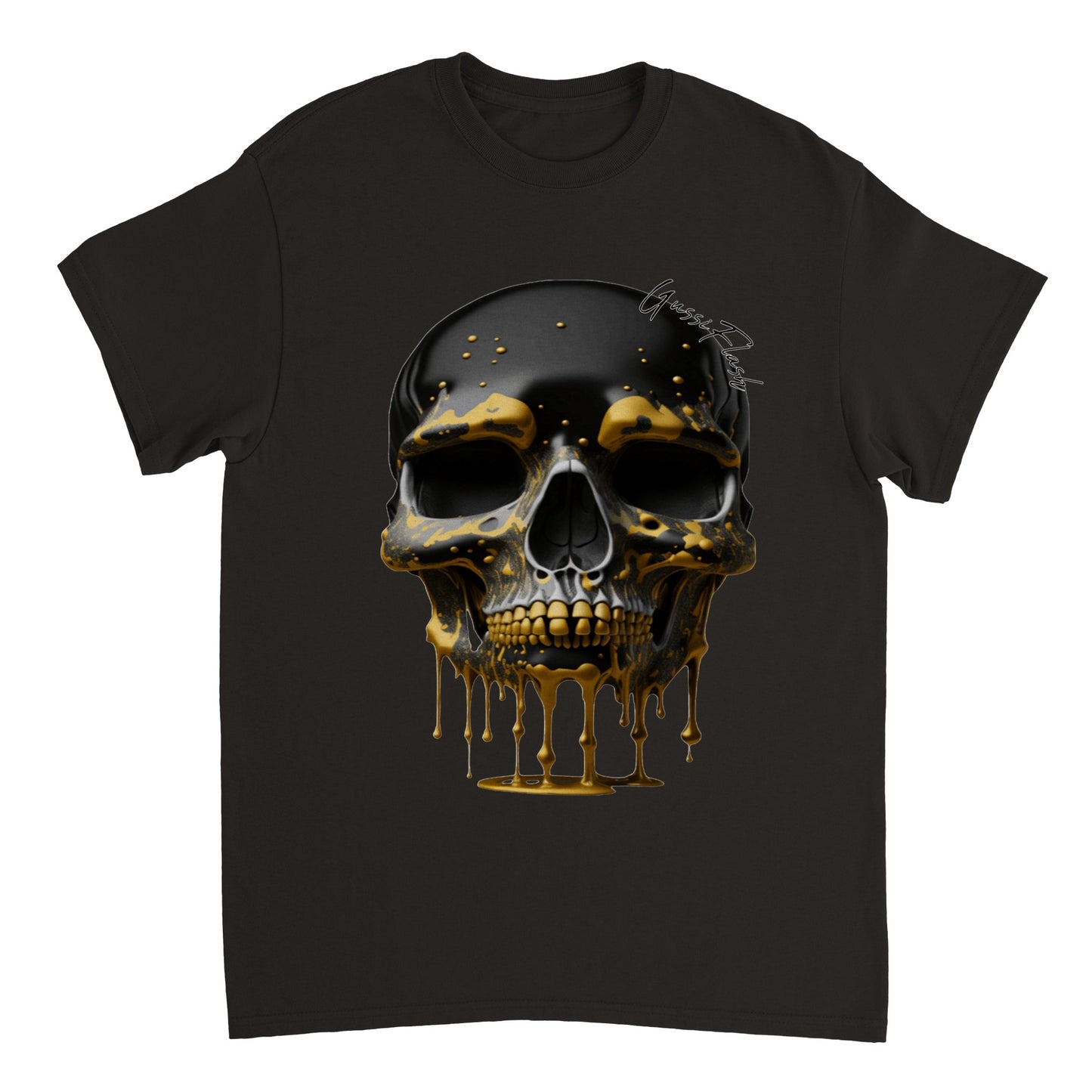 Schweres Unisex T-Shirt mit GussiFlash Skull