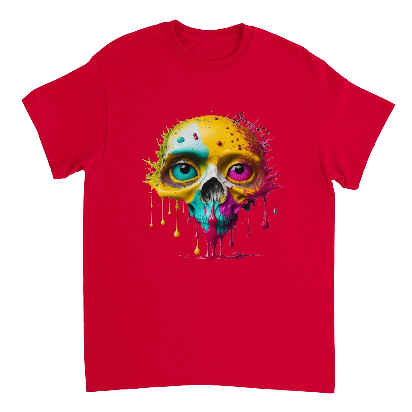 Schweres Unisex T-Shirt mit GussiFlash Skull