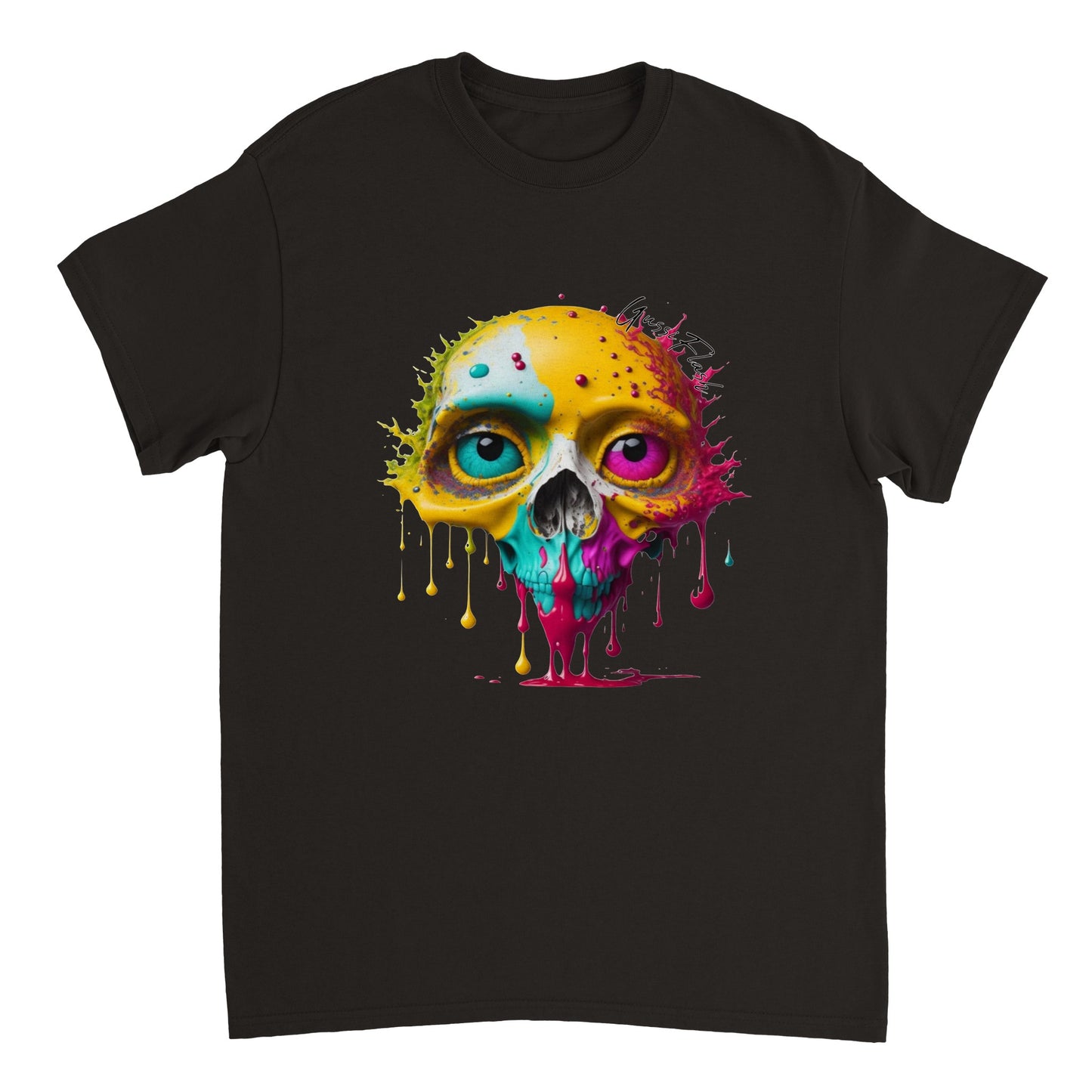 Schweres Unisex T-Shirt mit GussiFlash Skull