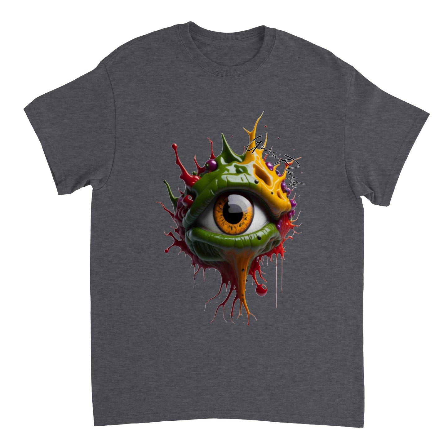 Schweres Unisex T-Shirt mit Rundhalsausschnitt und Gussiflash Logo