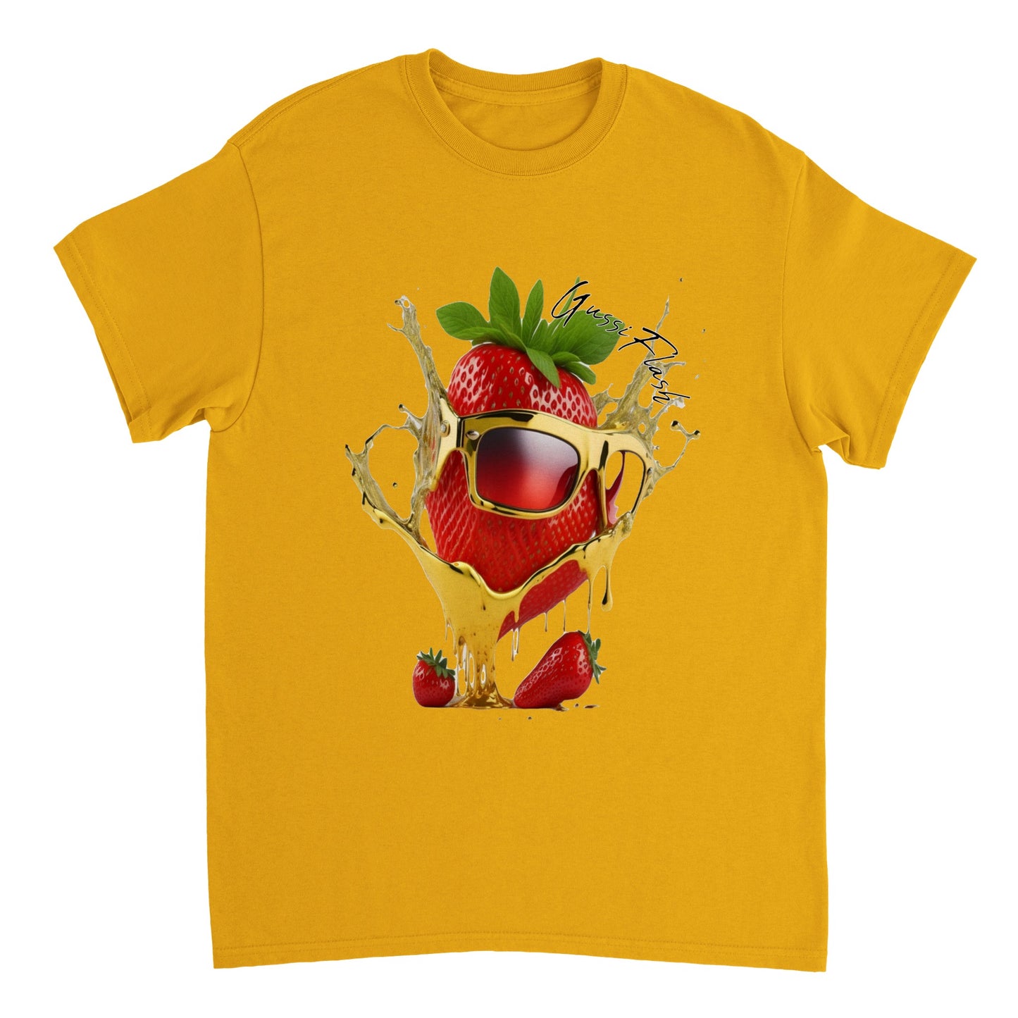 Schweres Unisex T-Shirt mit Rundhalsausschnitt und Gussiflash Logo