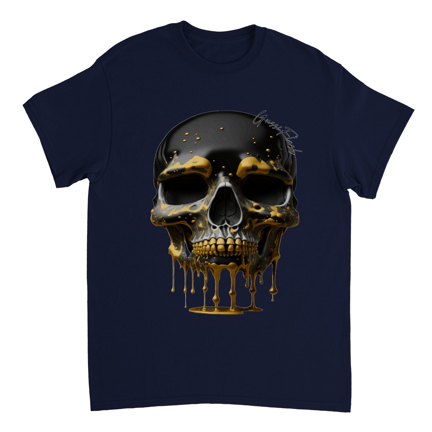 Schweres Unisex T-Shirt mit GussiFlash Skull