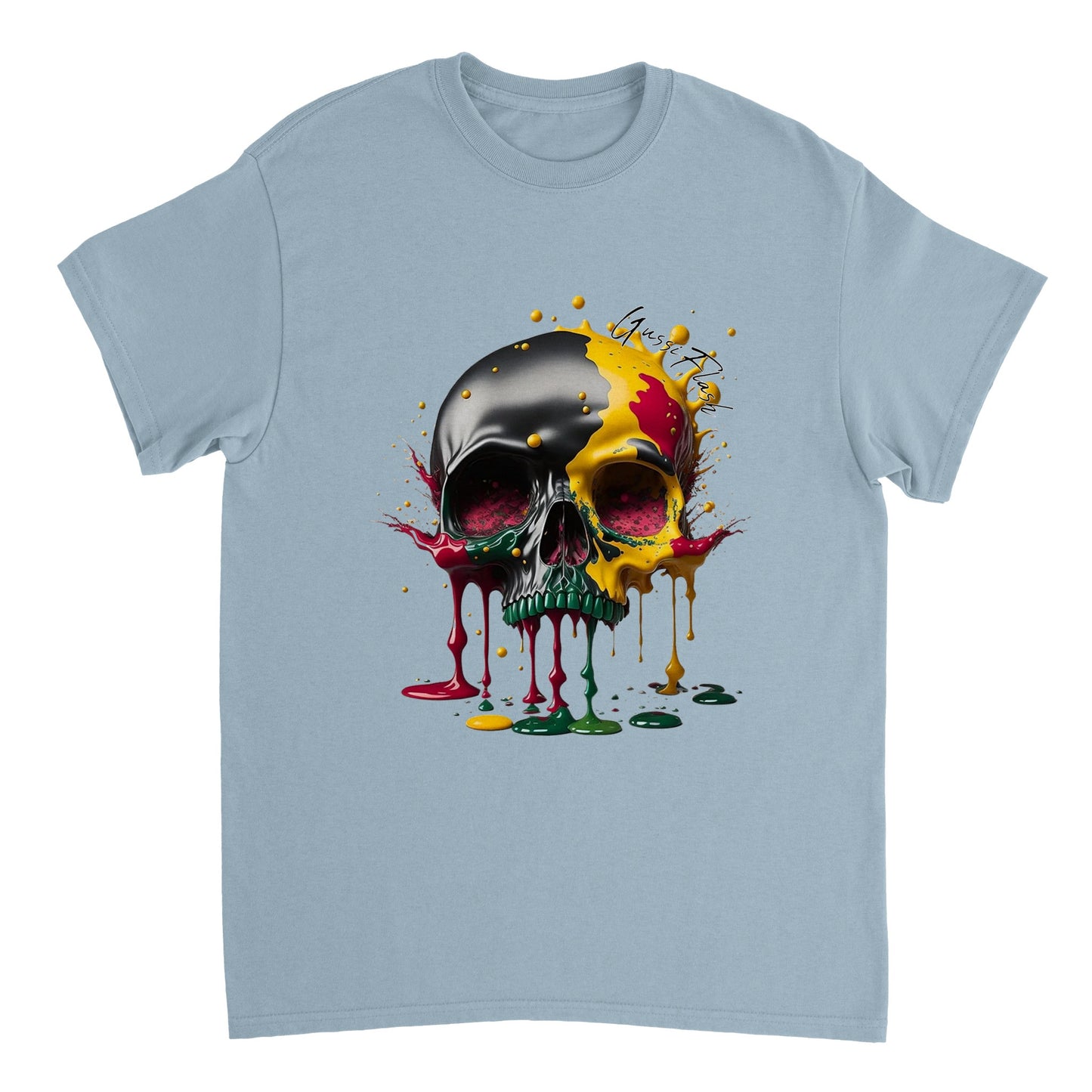 Schweres Unisex T-Shirt mit GussiFlash Skull