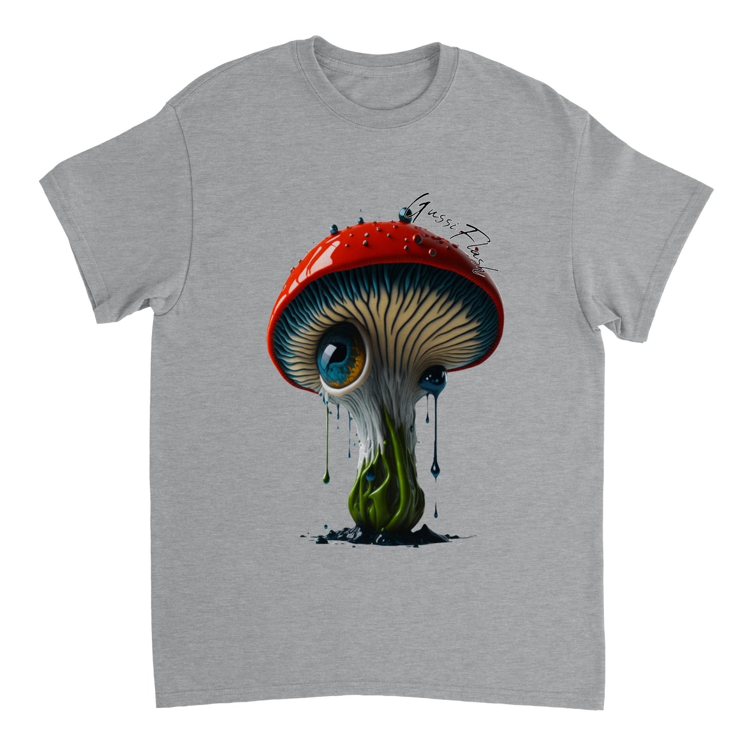 Schweres Unisex T-Shirt mit Rundhalsausschnitt und Gussiflash Logo