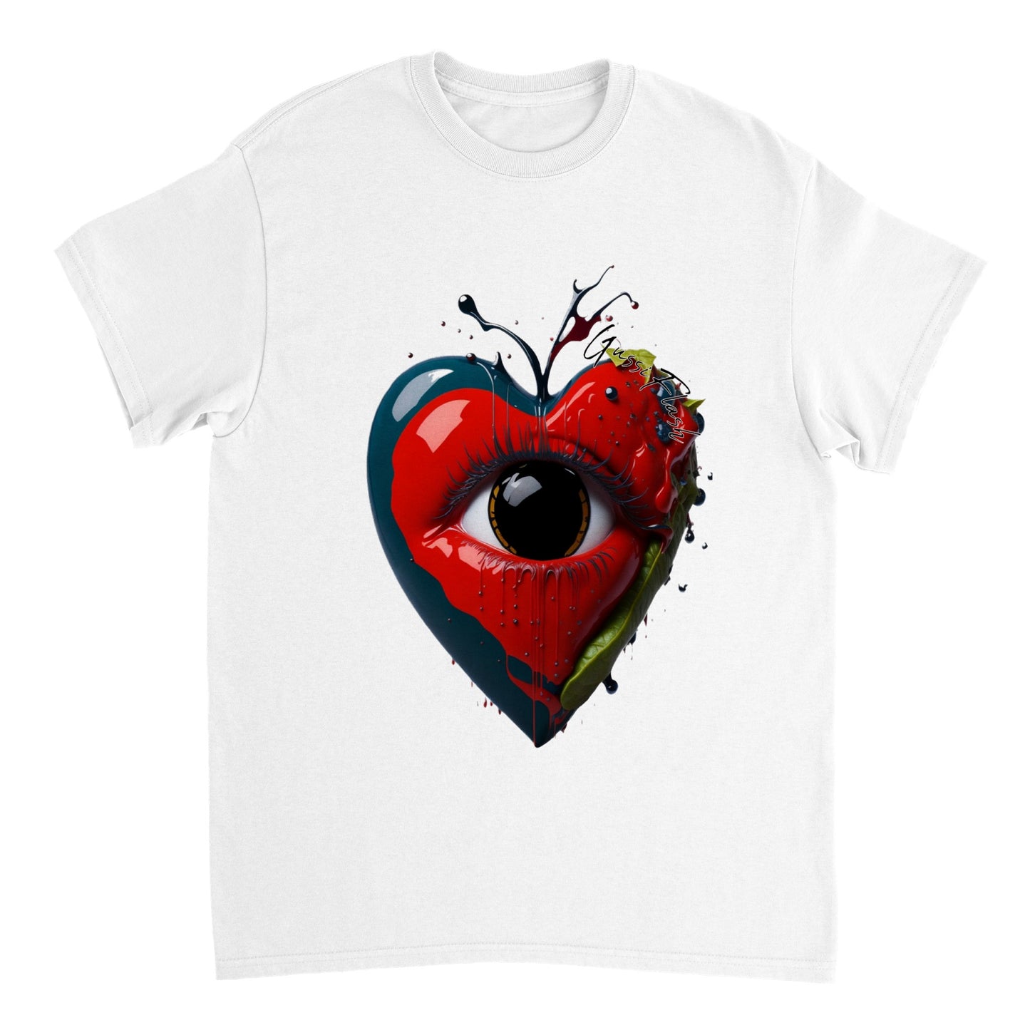 Schweres Unisex T-Shirt mit Rundhalsausschnitt und Gussiflash Logo