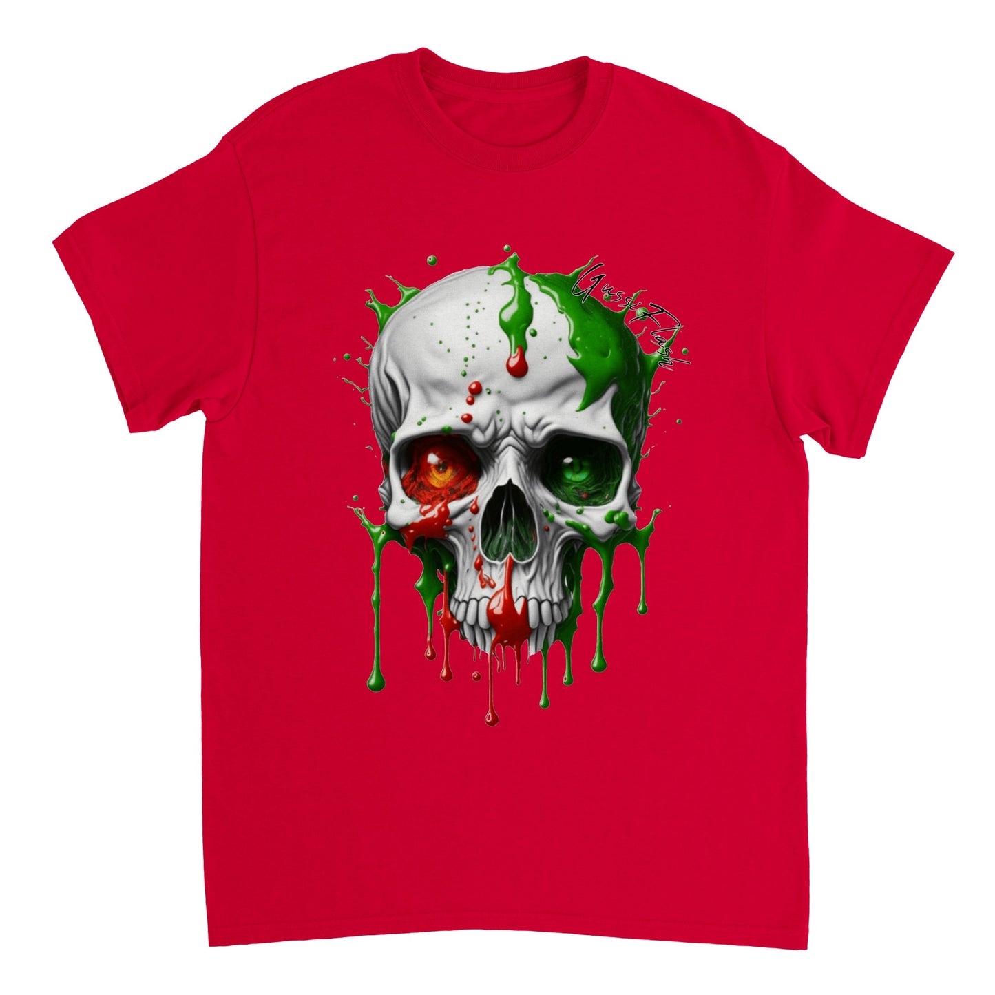 Schweres Unisex T-Shirt mit GussiFlash Skull