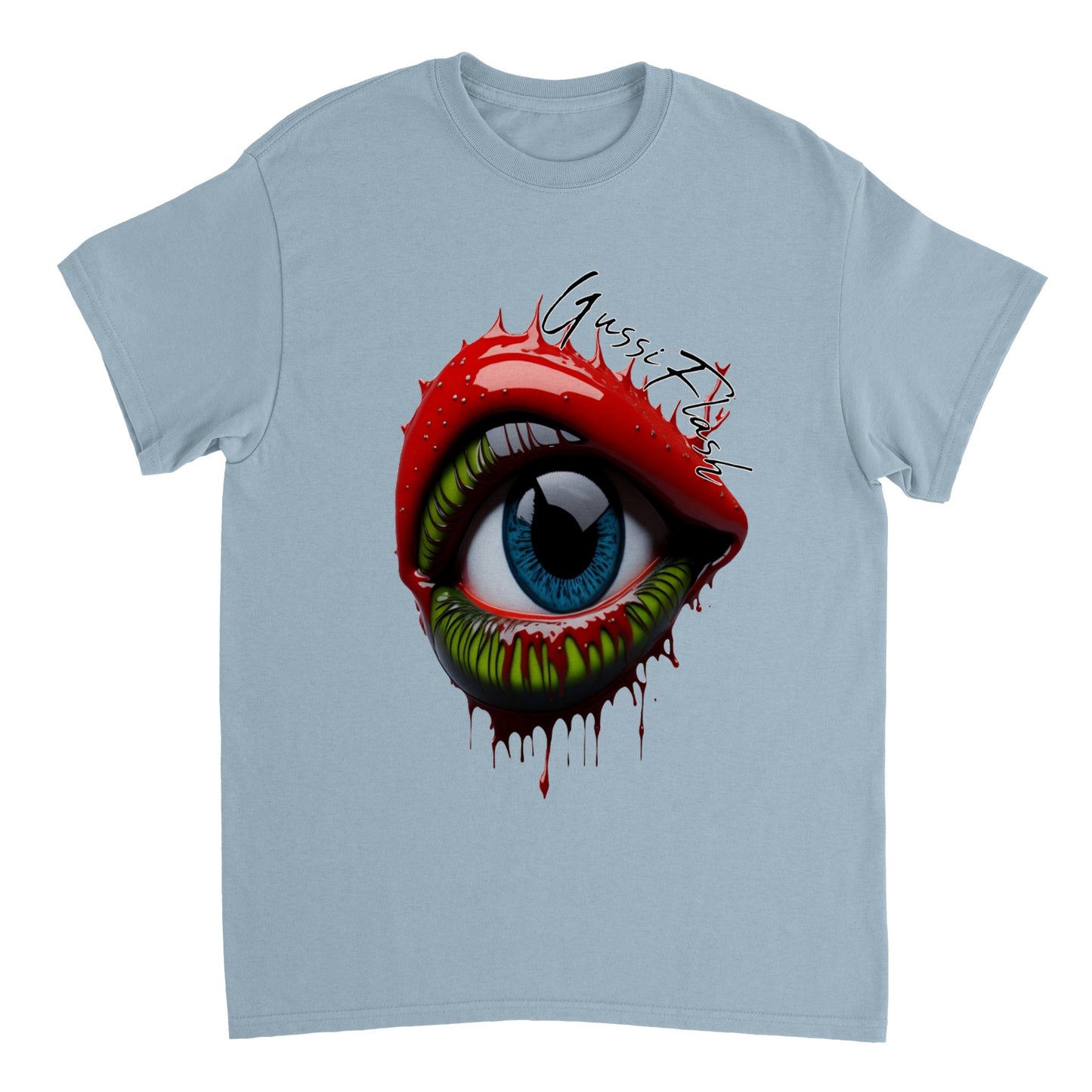 Schweres Unisex T-Shirt mit Rundhalsausschnitt und Gussiflash Logo
