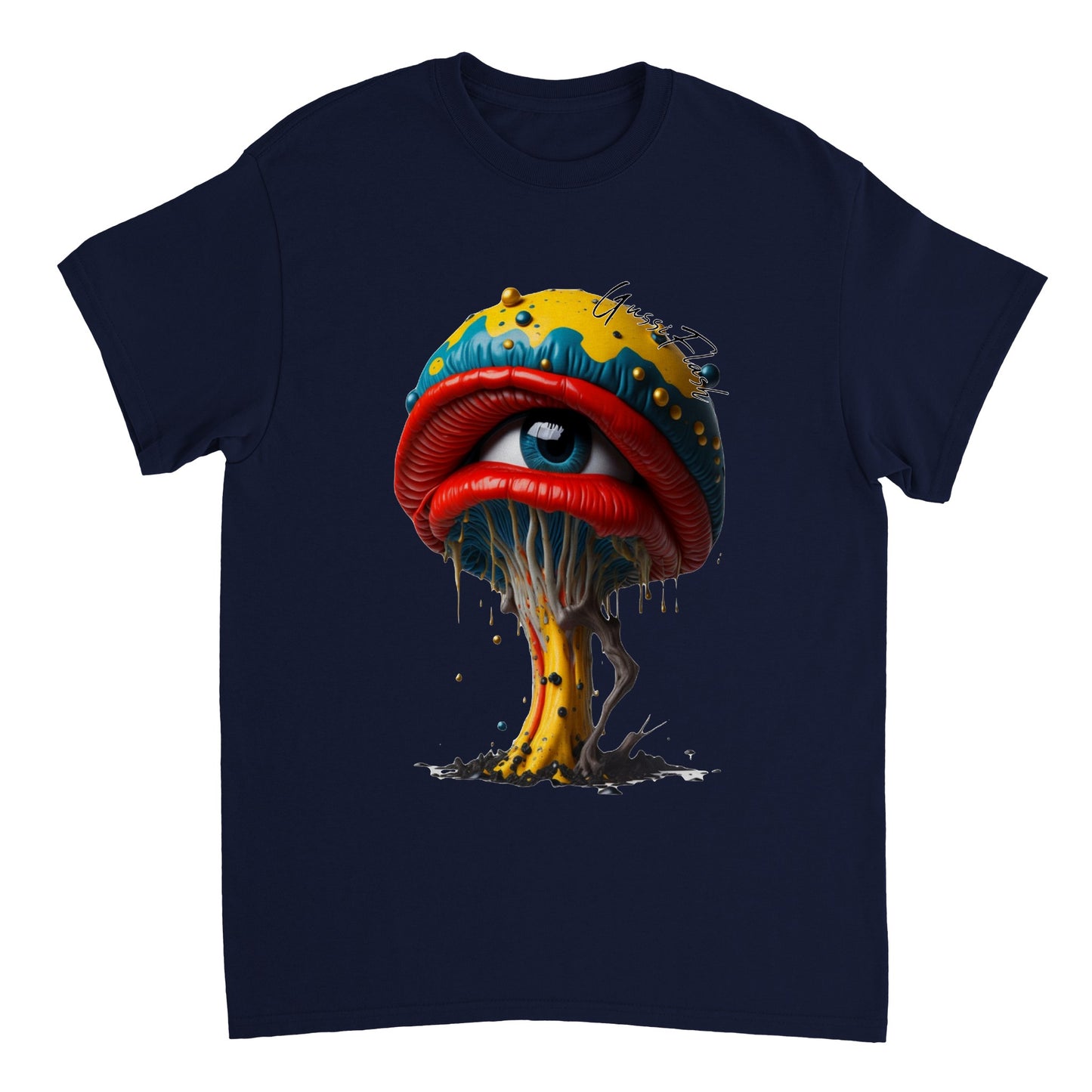 Schweres Unisex T-Shirt mit Rundhalsausschnitt und Gussiflash Logo