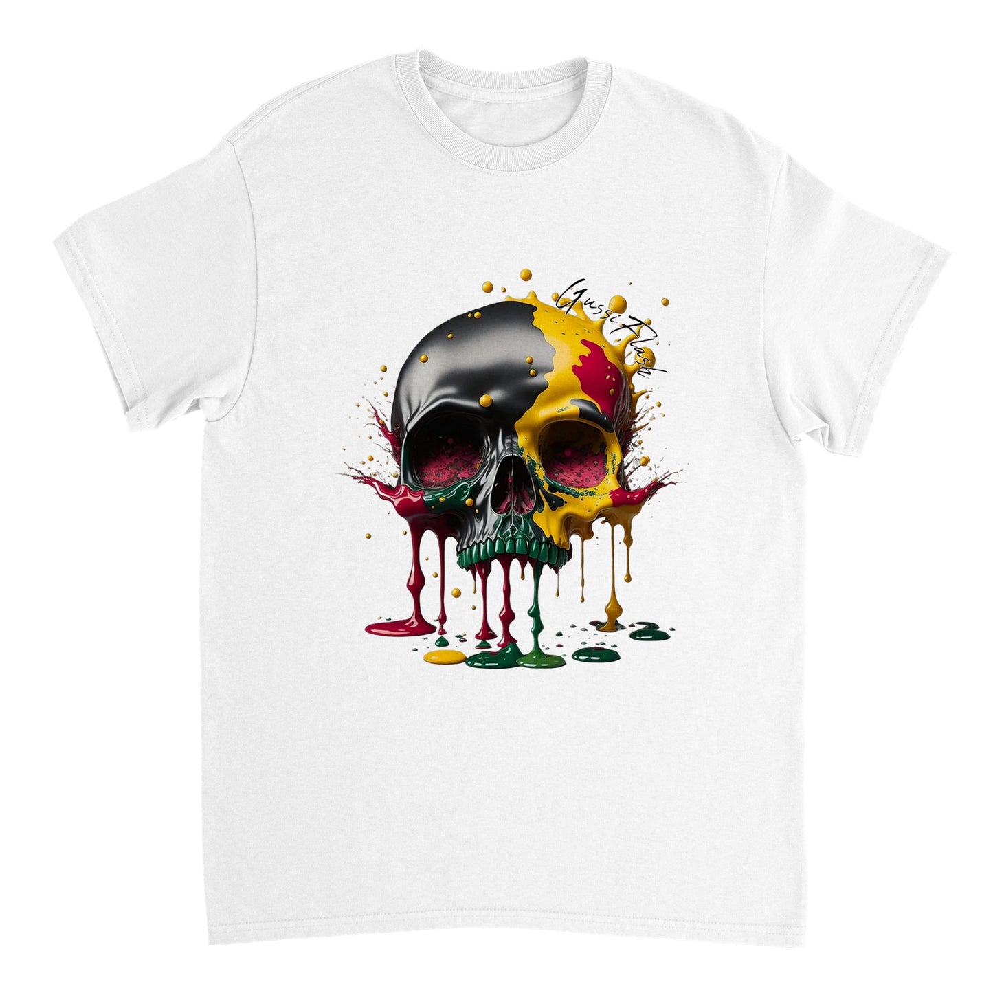 Schweres Unisex T-Shirt mit GussiFlash Skull