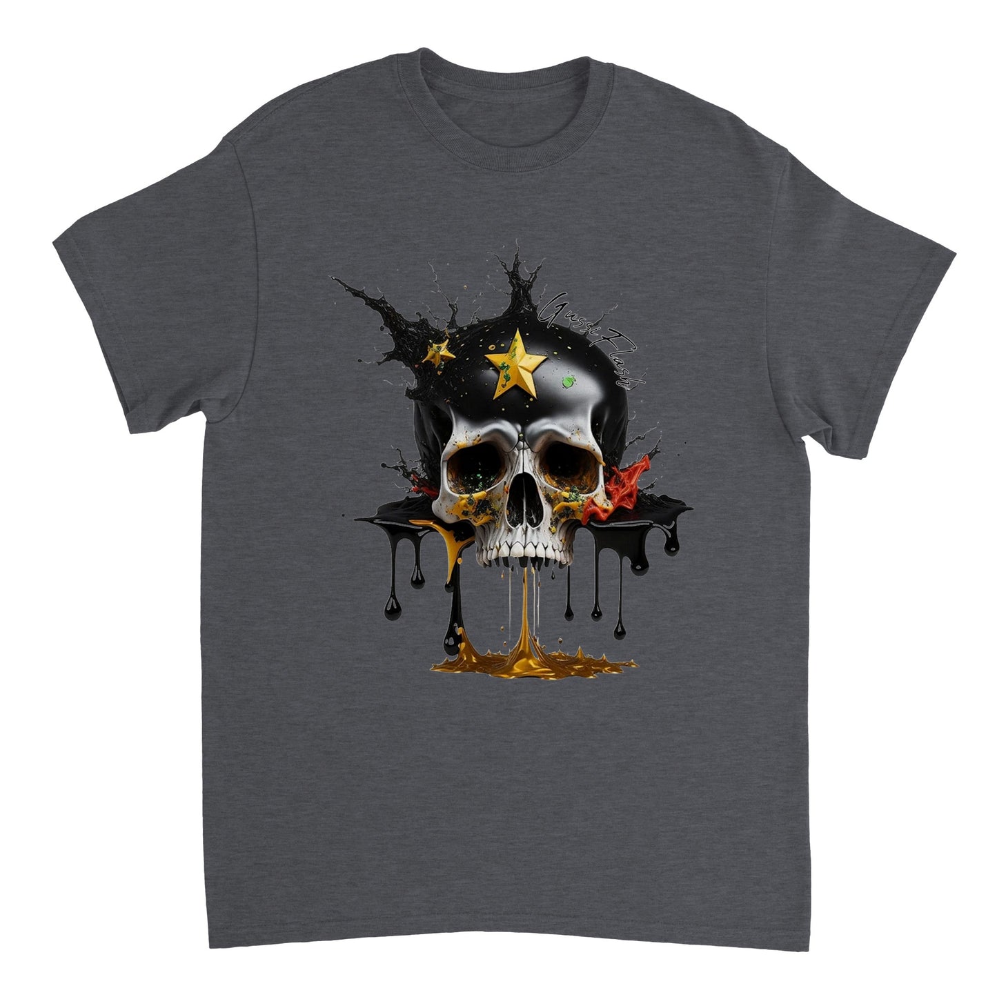 Schweres Unisex T-Shirt mit GussiFlash Skull