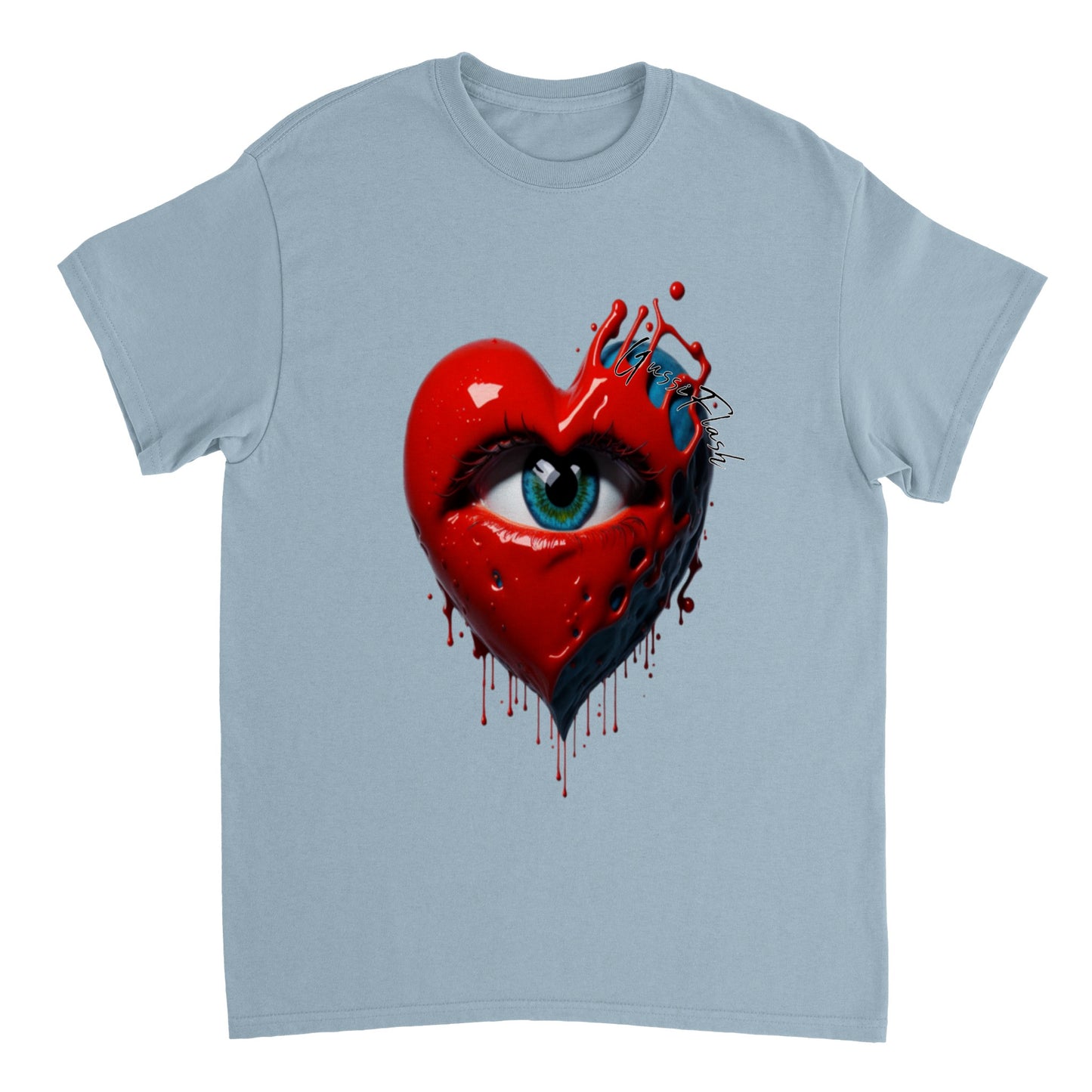 Schweres Unisex T-Shirt mit Rundhalsausschnitt und Gussiflash Logo