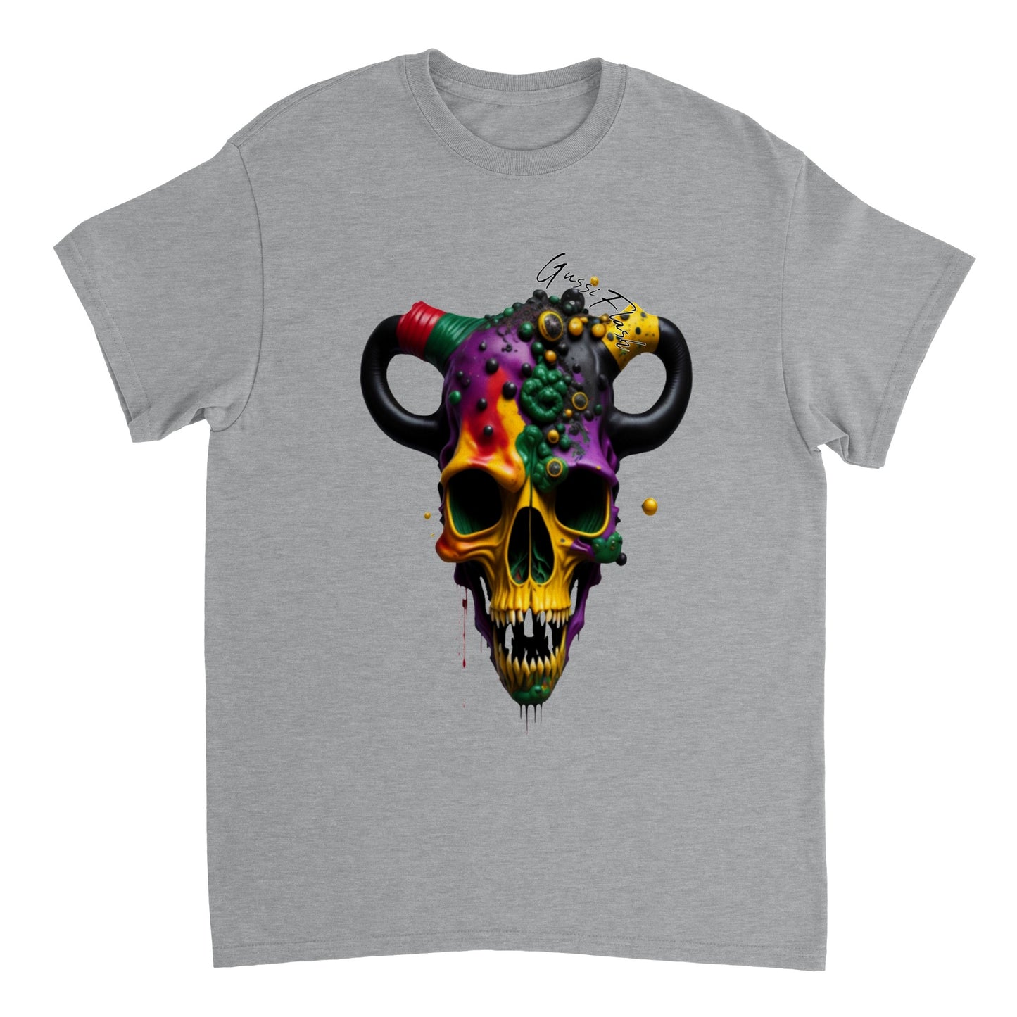 Schweres Unisex T-Shirt mit GussiFlash Skull