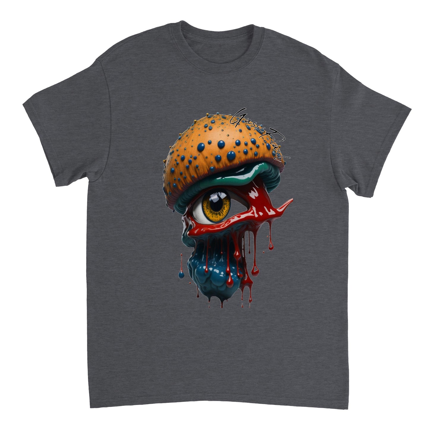 Schweres Unisex T-Shirt mit Rundhalsausschnitt und Gussiflash Logo