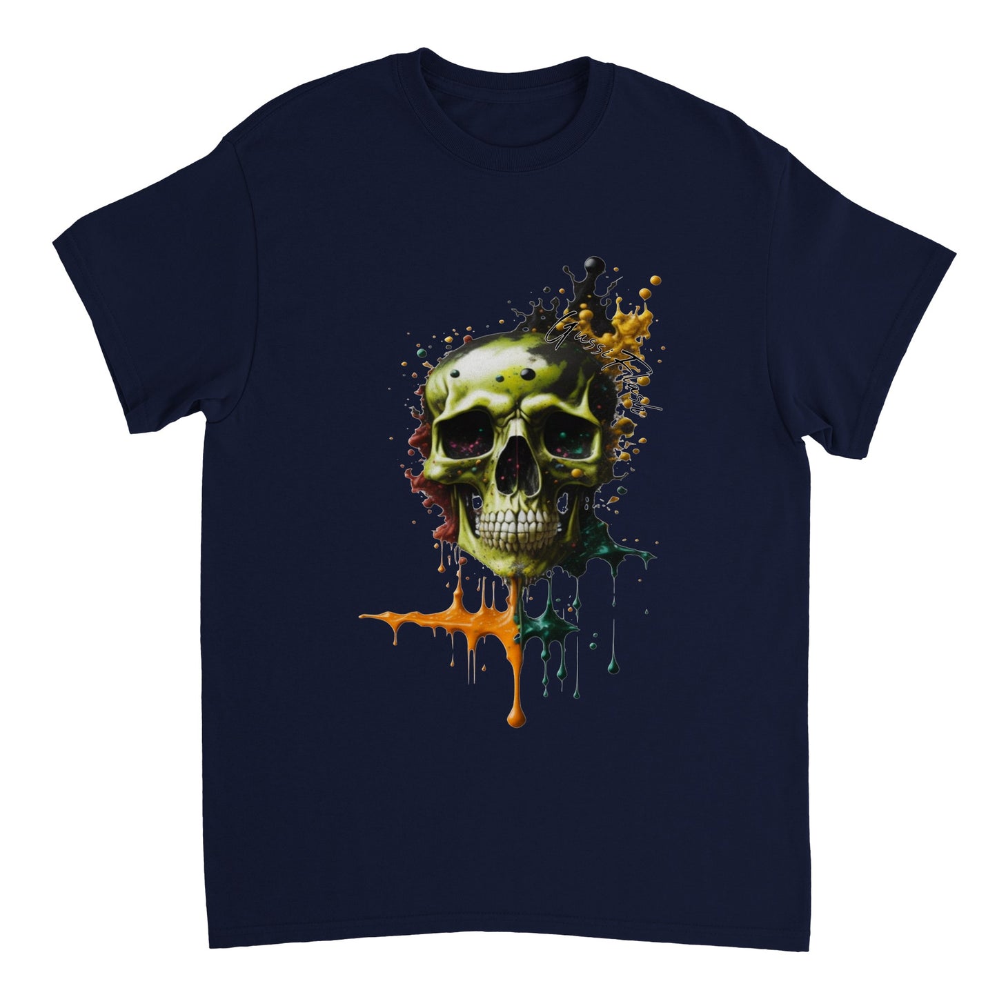 Schweres Unisex T-Shirt mit GussiFlash Skull