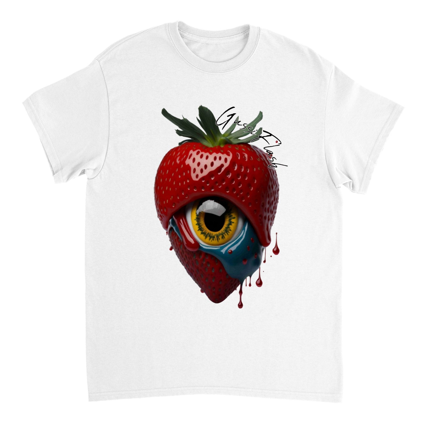 Schweres Unisex T-Shirt mit Rundhalsausschnitt und Gussiflash Logo