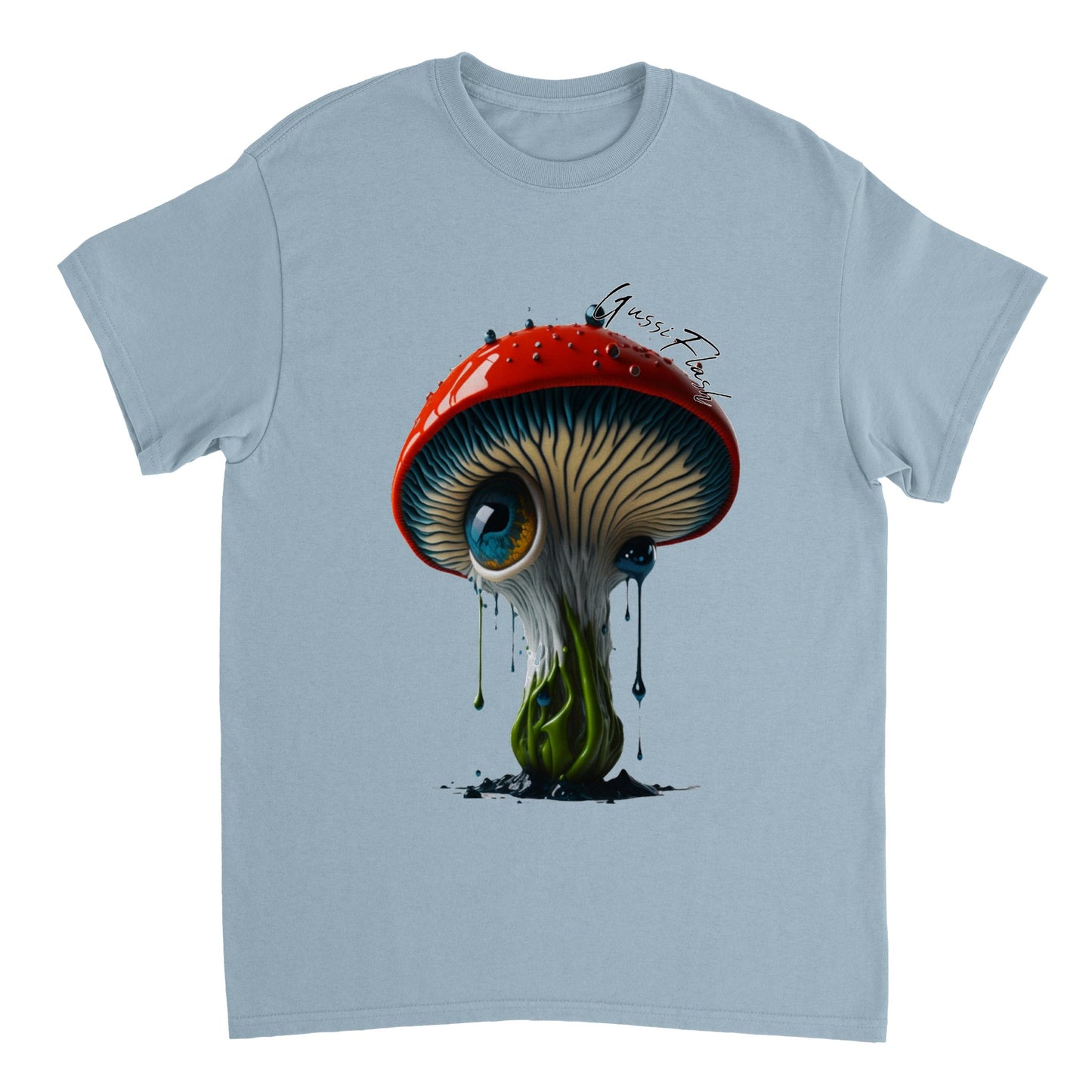 Schweres Unisex T-Shirt mit Rundhalsausschnitt und Gussiflash Logo