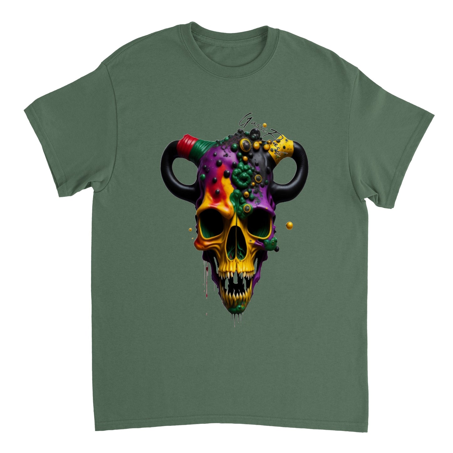 Schweres Unisex T-Shirt mit GussiFlash Skull