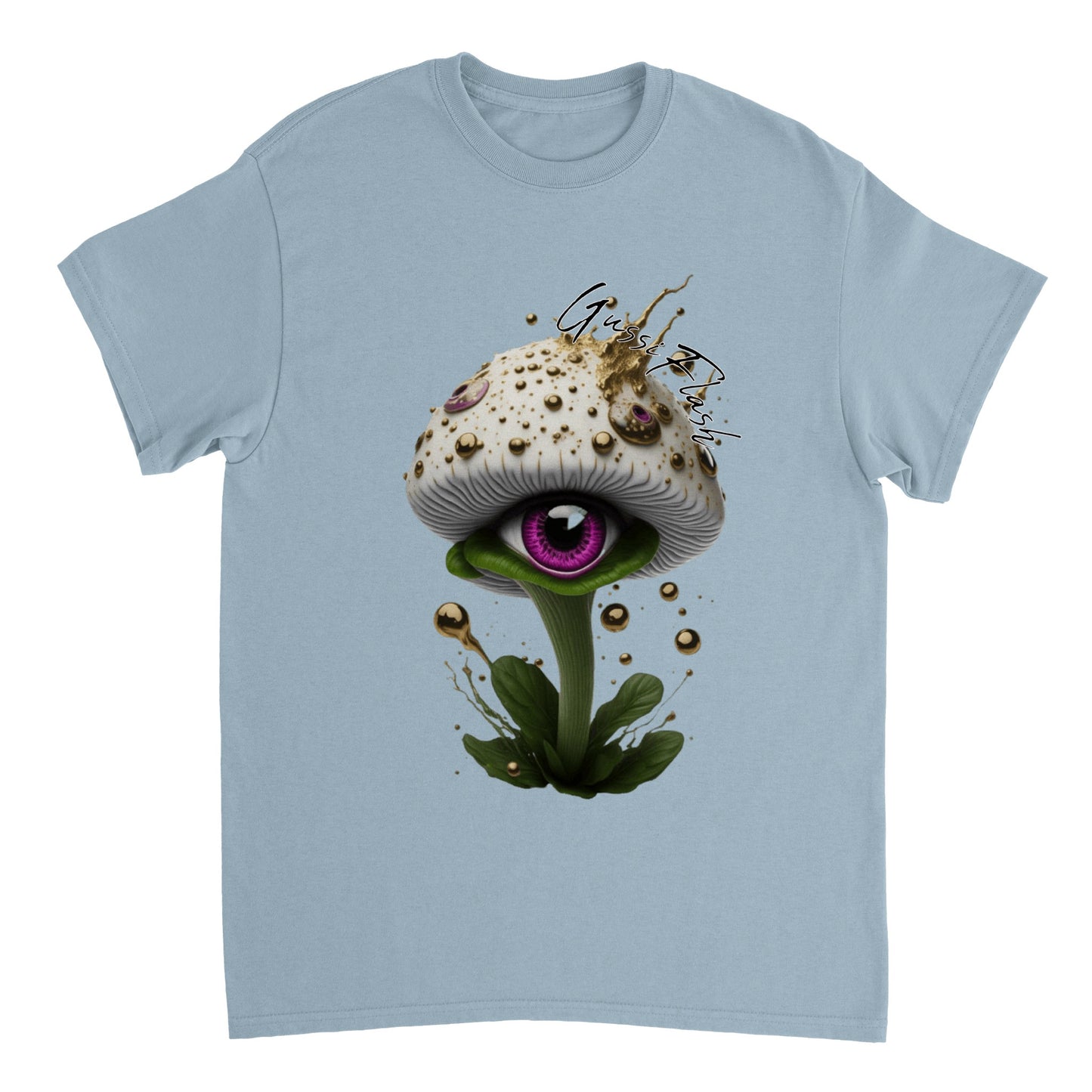 Schweres Unisex T-Shirt mit Rundhalsausschnitt und Gussiflash Logo