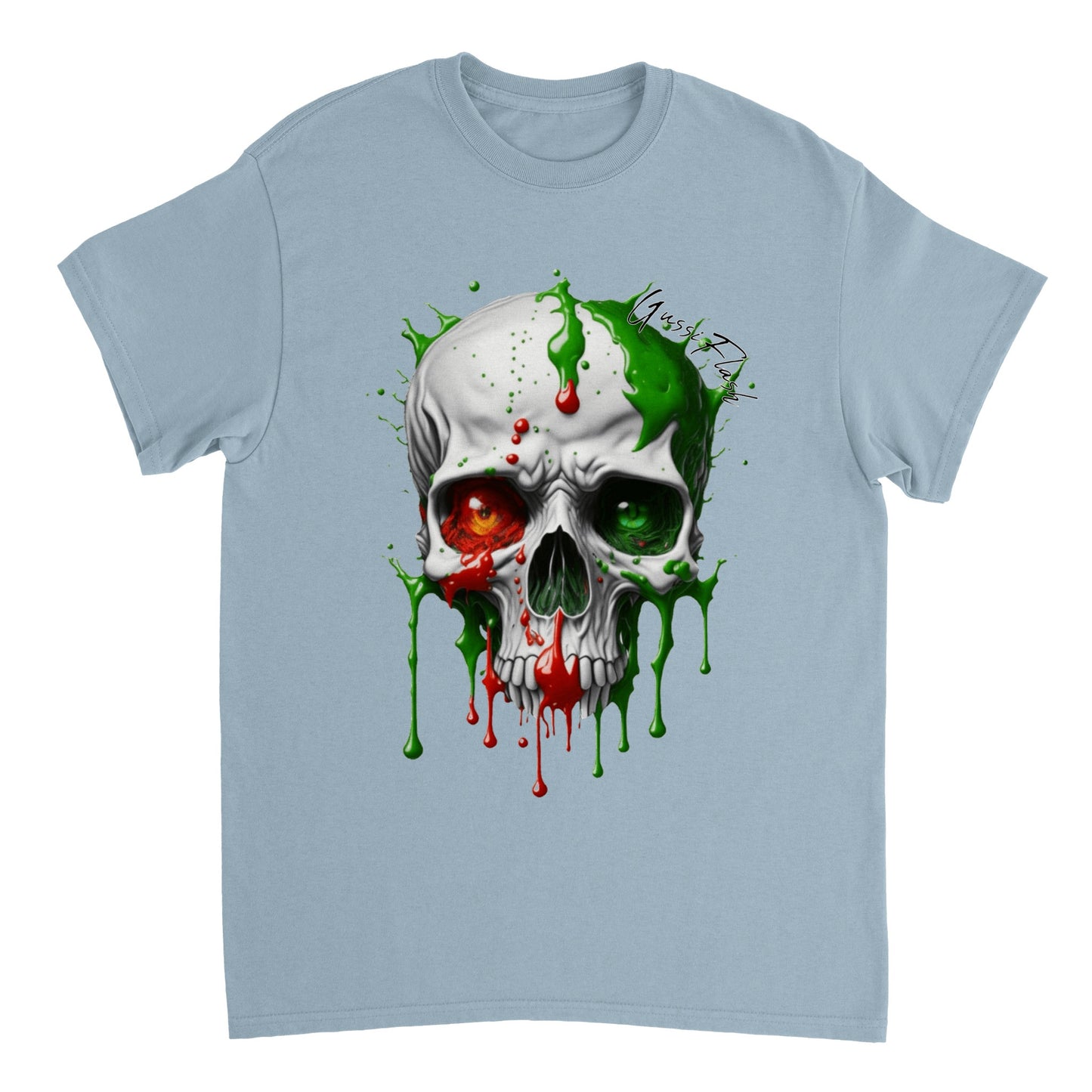 Schweres Unisex T-Shirt mit GussiFlash Skull