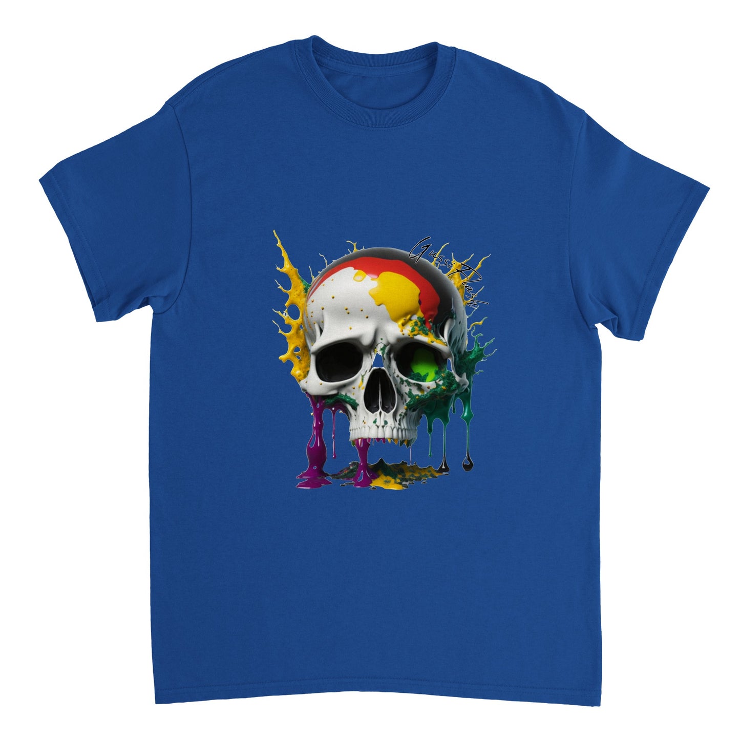 Schweres Unisex T-Shirt mit GussiFlash Skull