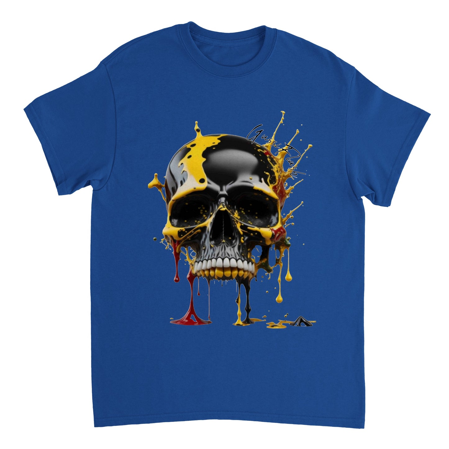 Schweres Unisex T-Shirt mit GussiFlash Skull