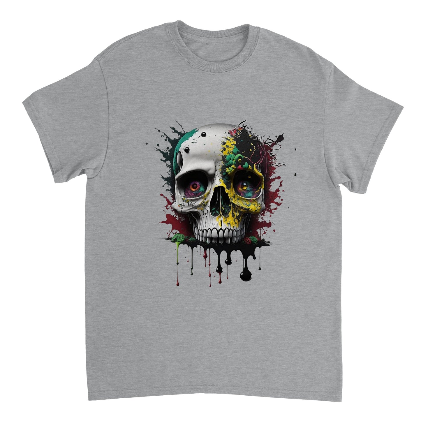 Schweres Unisex T-Shirt mit GussiFlash Skull