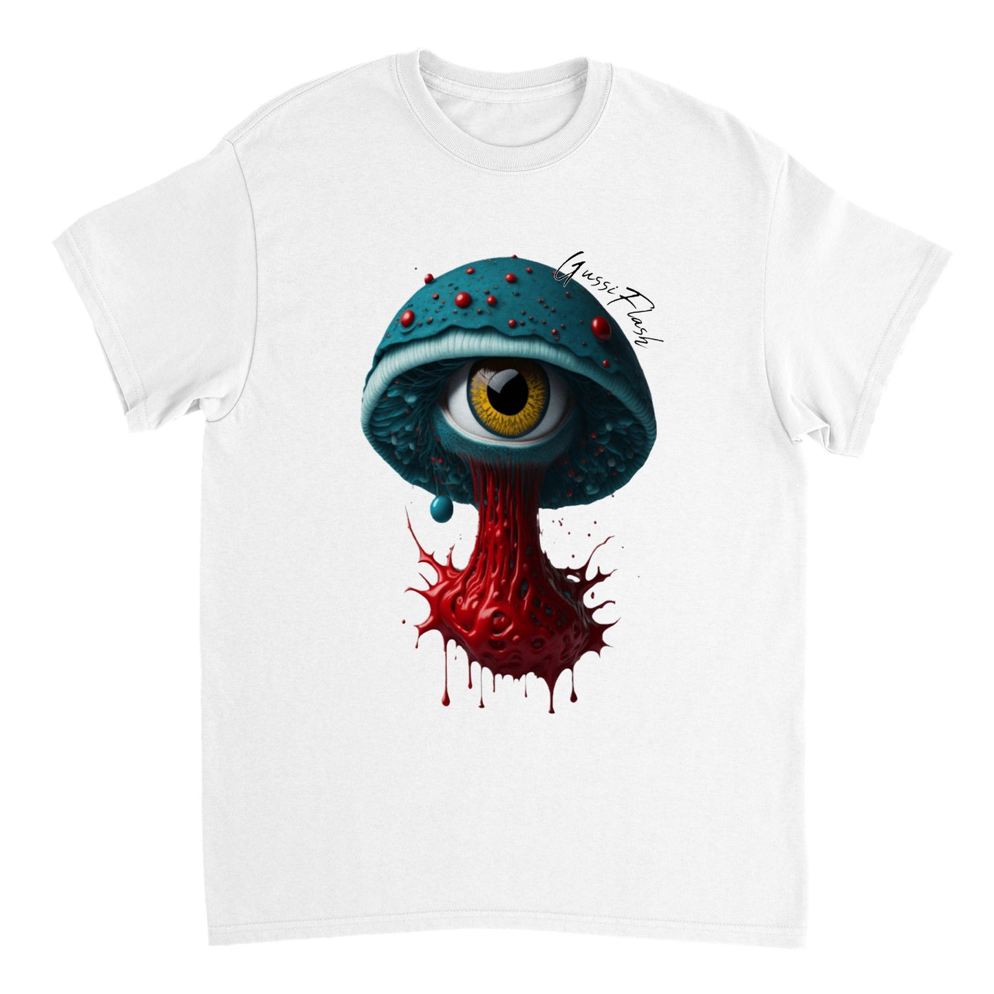 Schweres Unisex T-Shirt mit Rundhalsausschnitt und Gussiflash Logo