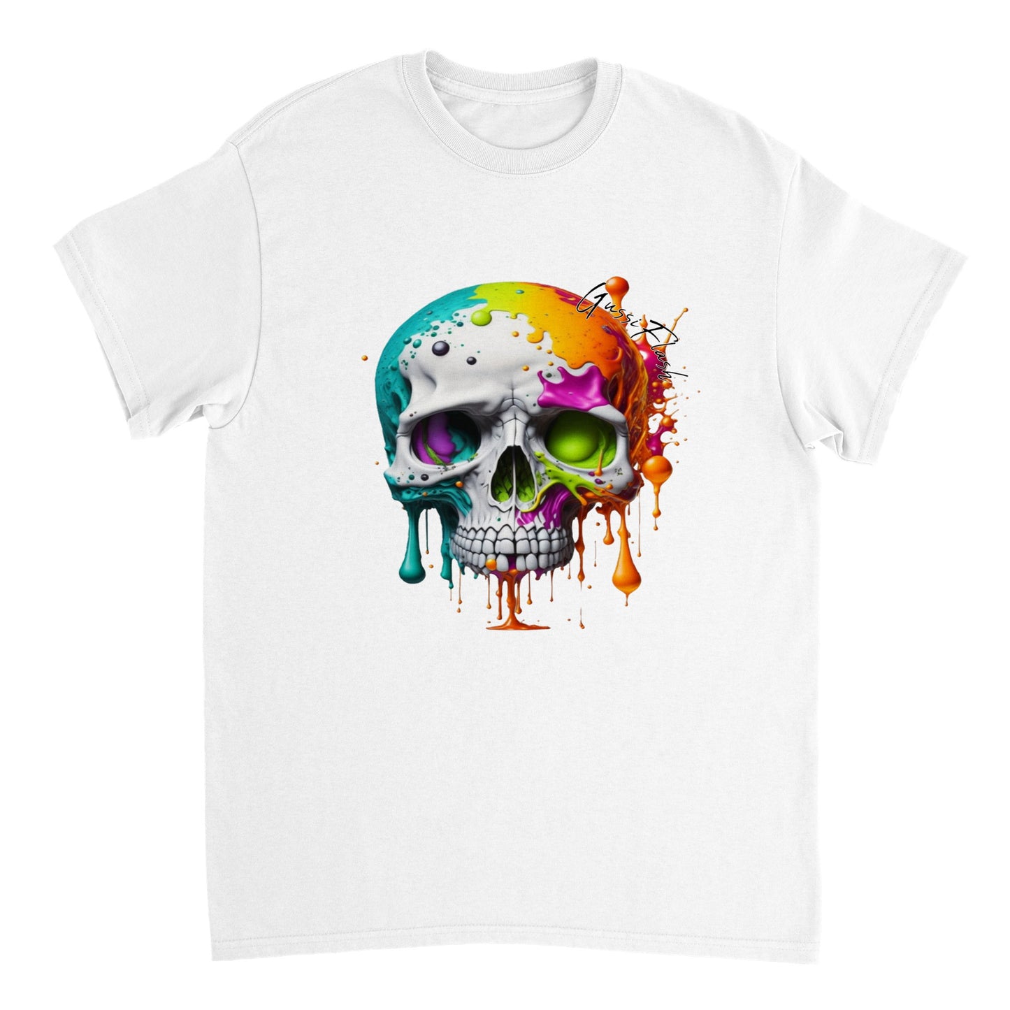 Schweres Unisex T-Shirt mit GussiFlash Skull