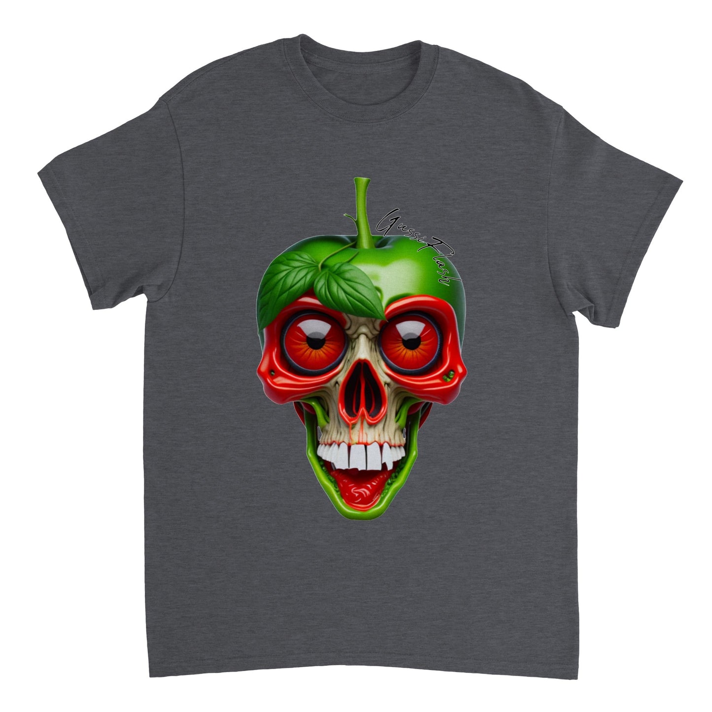 Schweres Unisex T-Shirt mit GussiFlash Skull