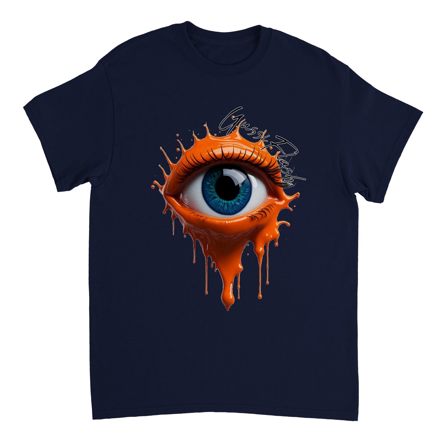 Schweres Unisex T-Shirt mit Rundhalsausschnitt und Gussiflash Logo