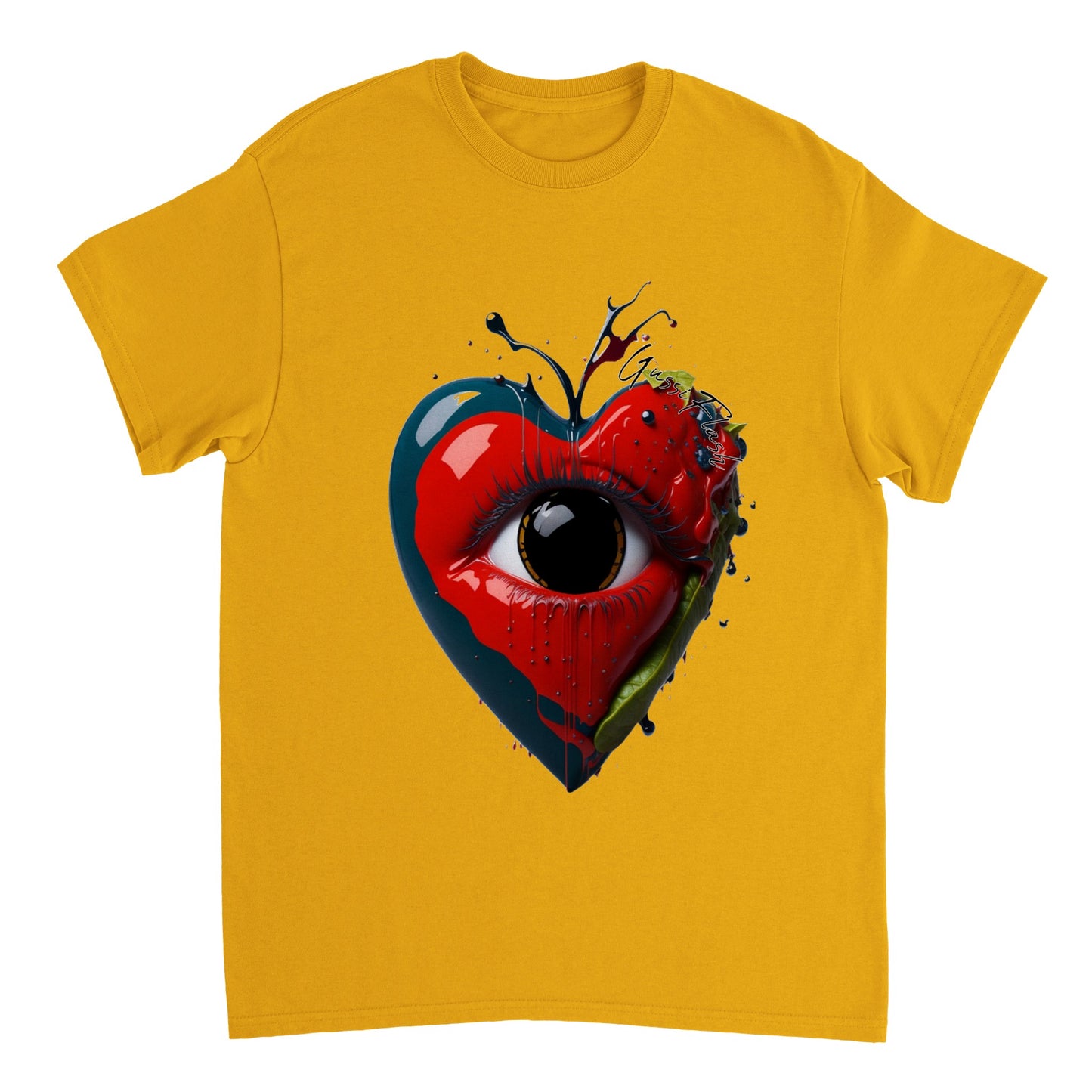 Schweres Unisex T-Shirt mit Rundhalsausschnitt und Gussiflash Logo