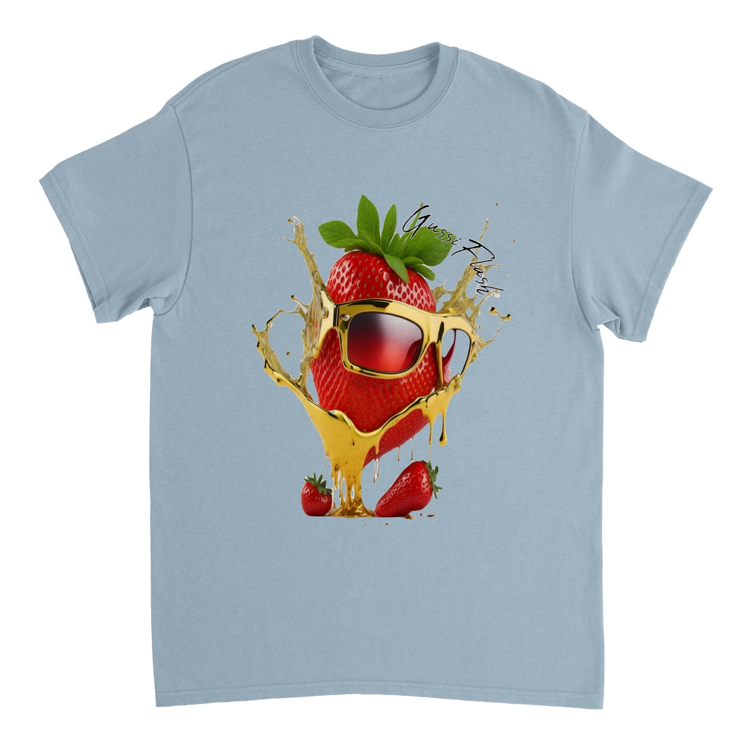 Schweres Unisex T-Shirt mit Rundhalsausschnitt und Gussiflash Logo