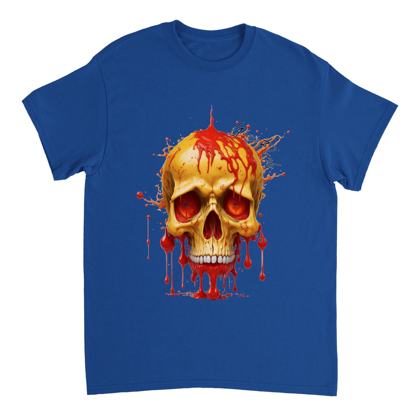 Schweres Unisex T-Shirt mit GussiFlash Skull