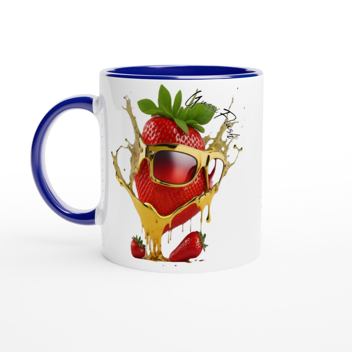 Weiße Keramiktasse Farbe an der Innenseite