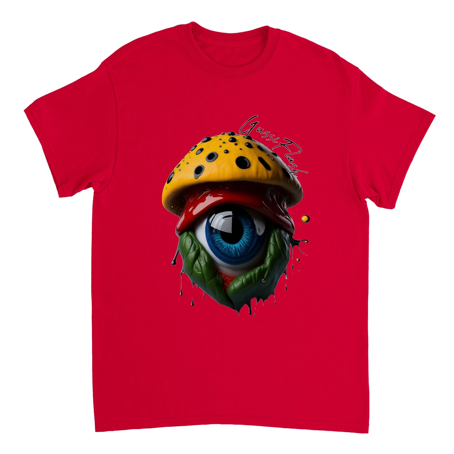 Schweres Unisex T-Shirt mit Rundhalsausschnitt und Gussiflash Logo