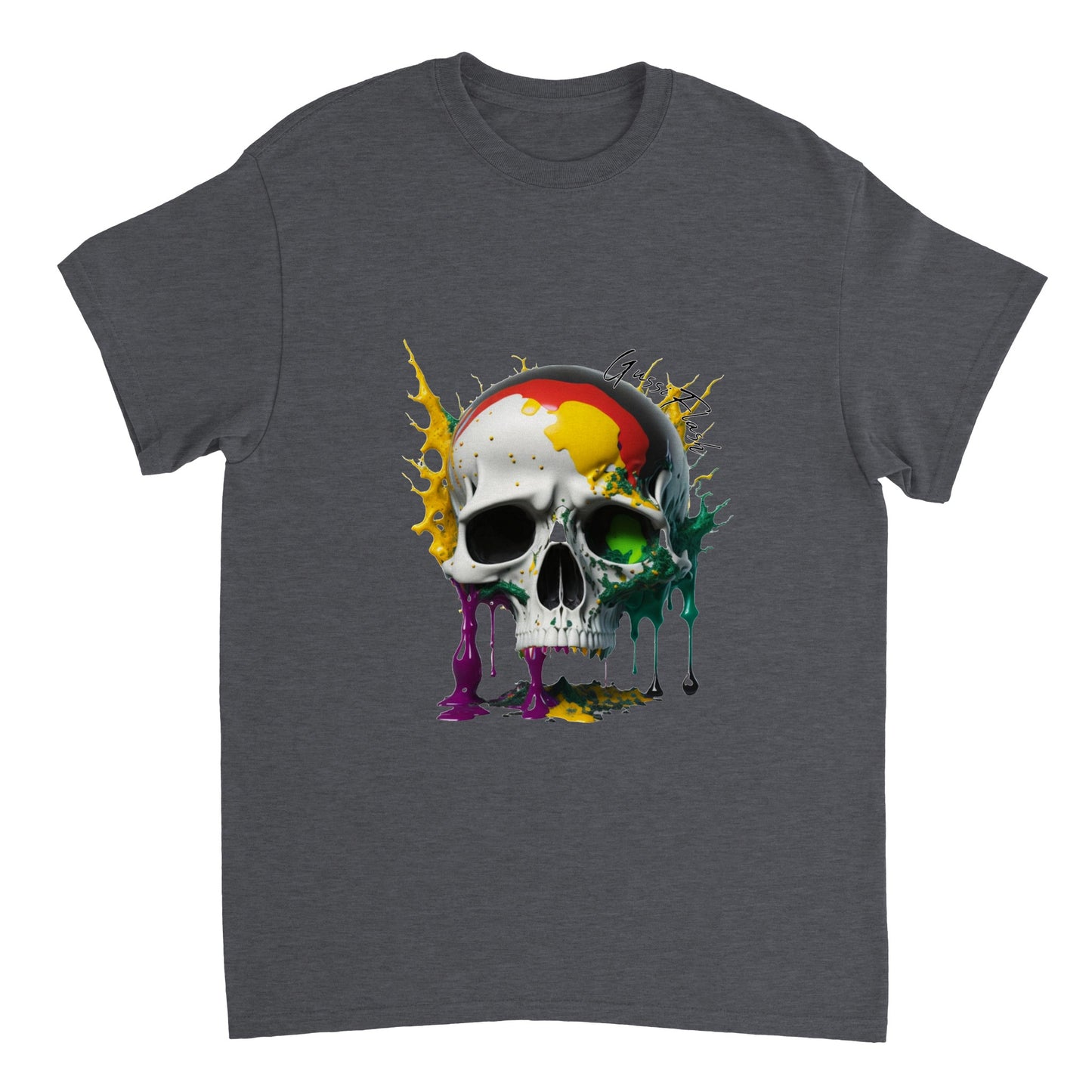 Schweres Unisex T-Shirt mit GussiFlash Skull