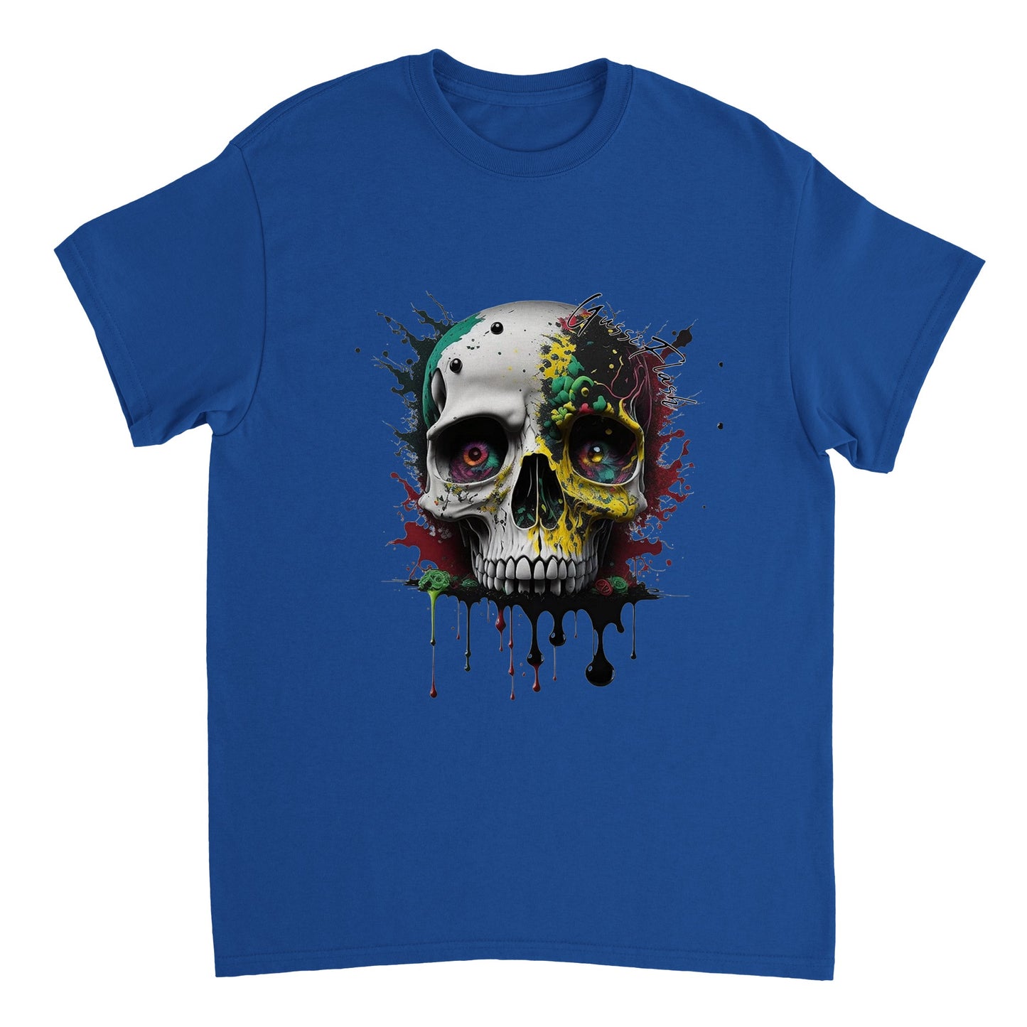 Schweres Unisex T-Shirt mit GussiFlash Skull
