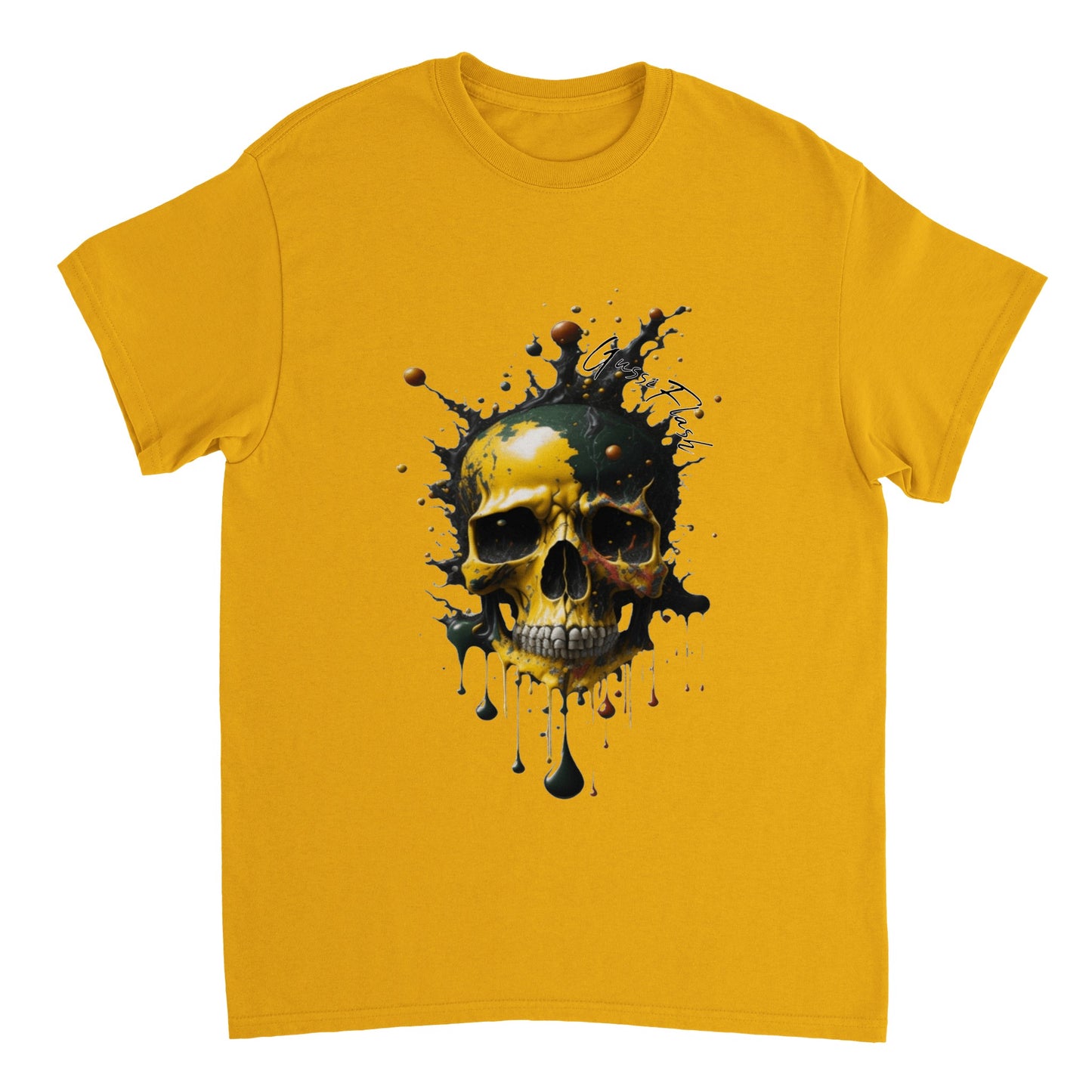 Schweres Unisex T-Shirt mit GussiFlash Skull