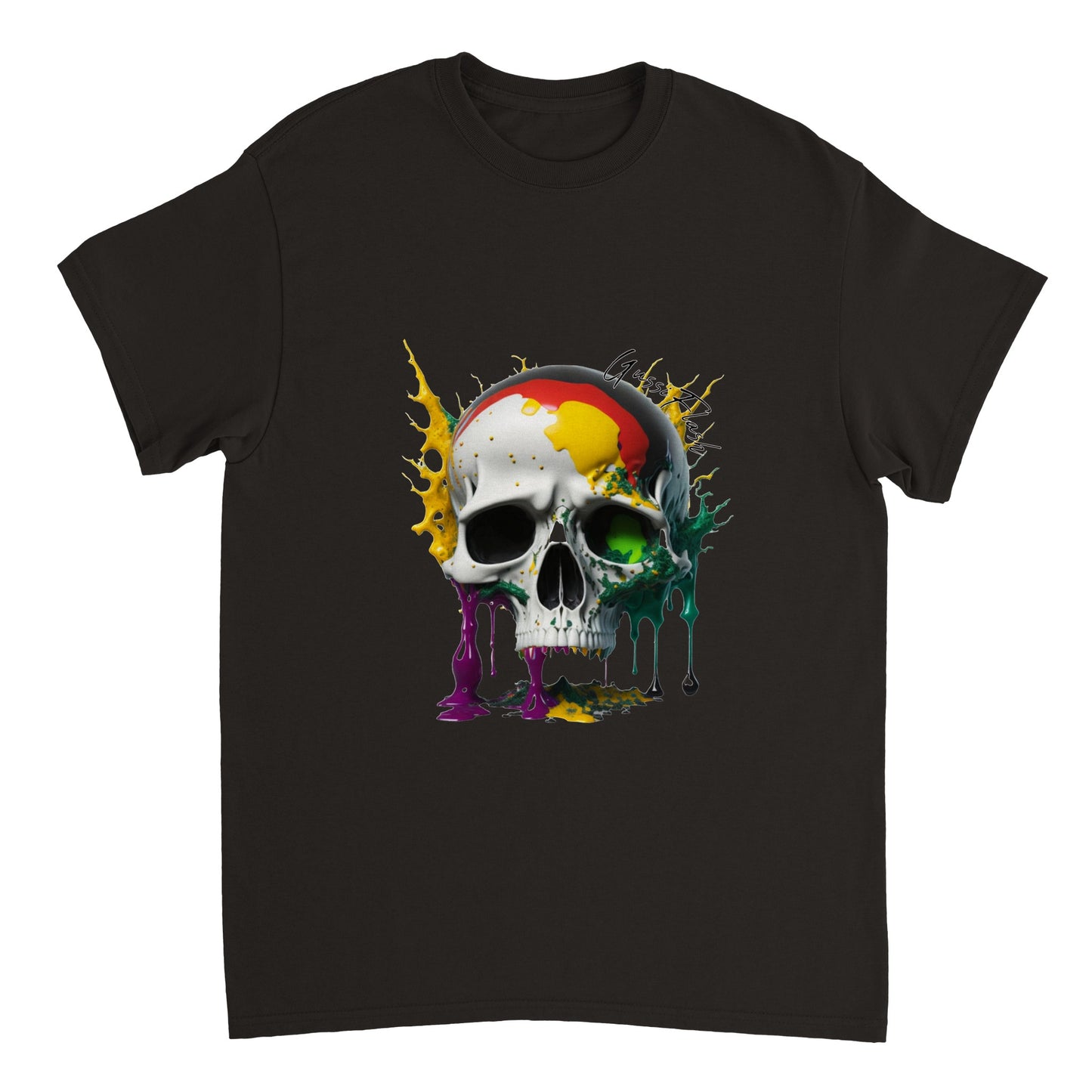 Schweres Unisex T-Shirt mit GussiFlash Skull