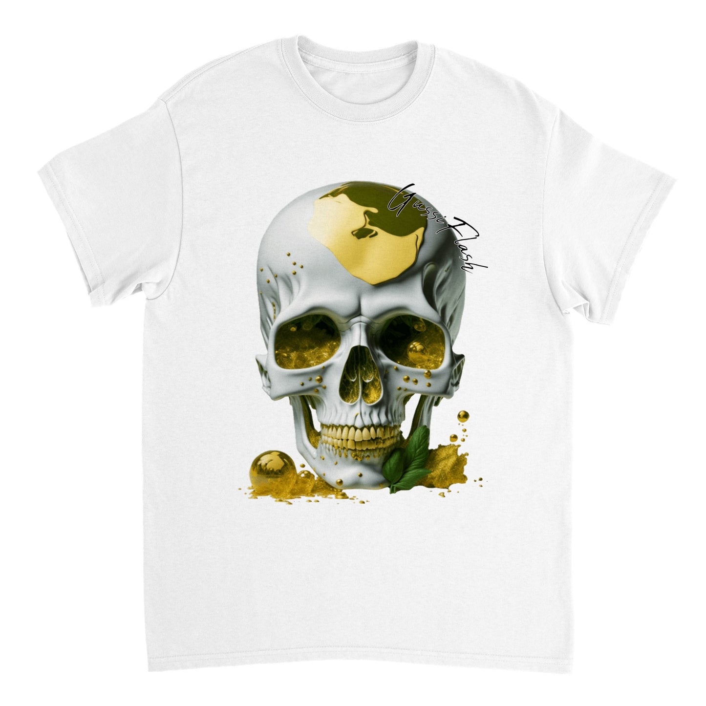 Schweres Unisex T-Shirt mit GussiFlash Skull