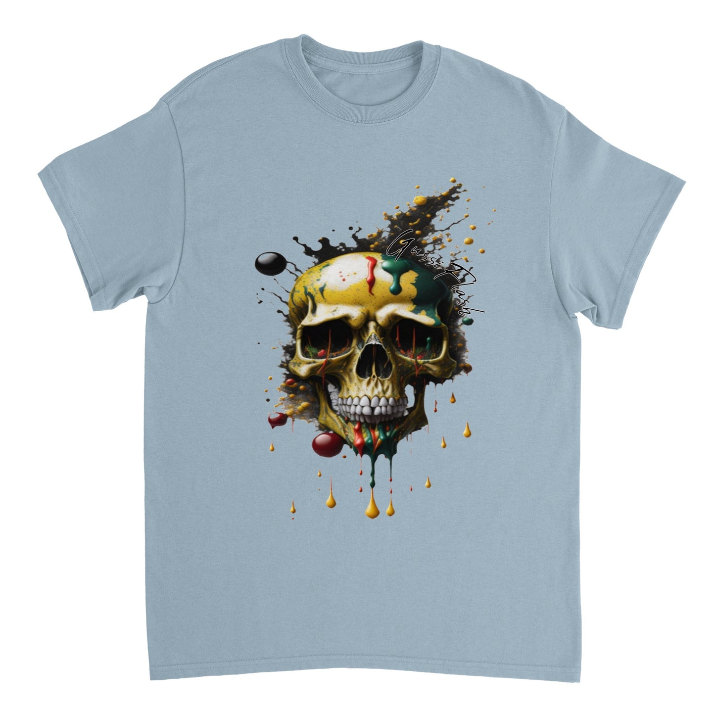 Schweres Unisex T-Shirt mit GussiFlash Skull
