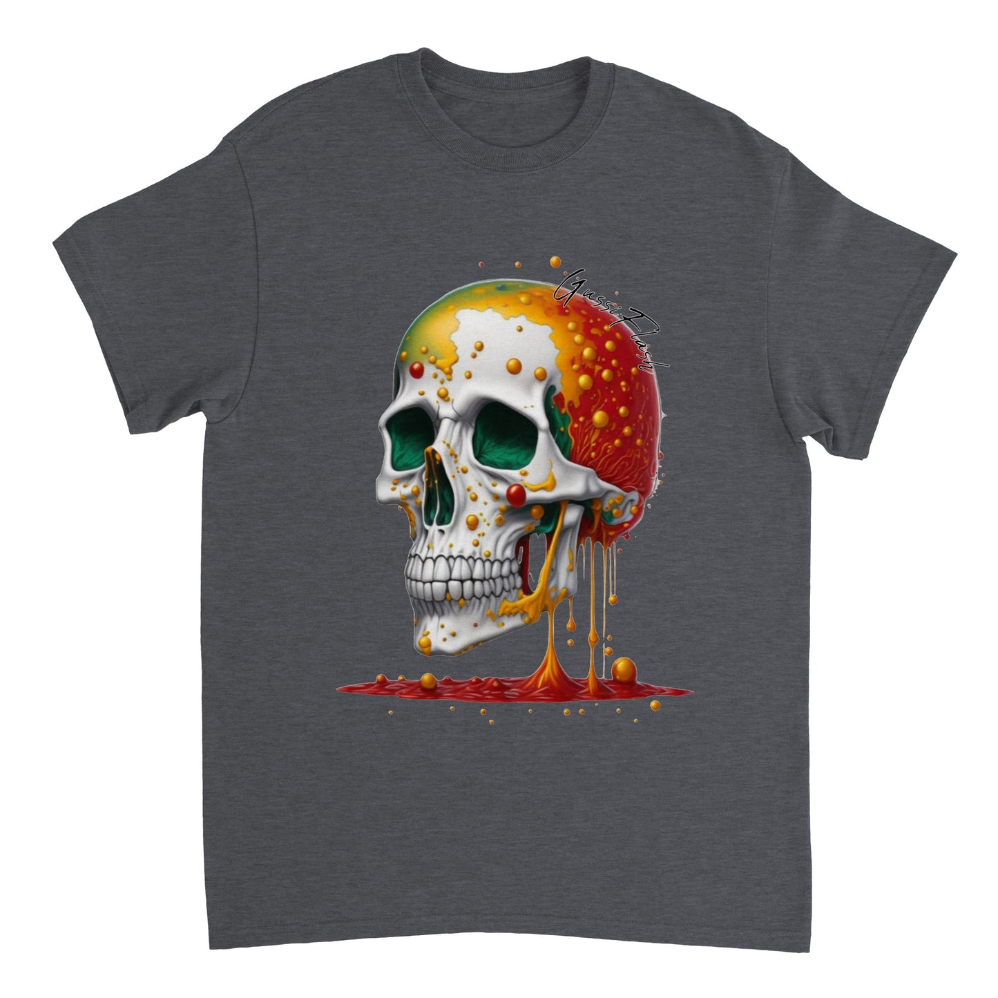 Schweres Unisex T-Shirt mit GussiFlash Skull