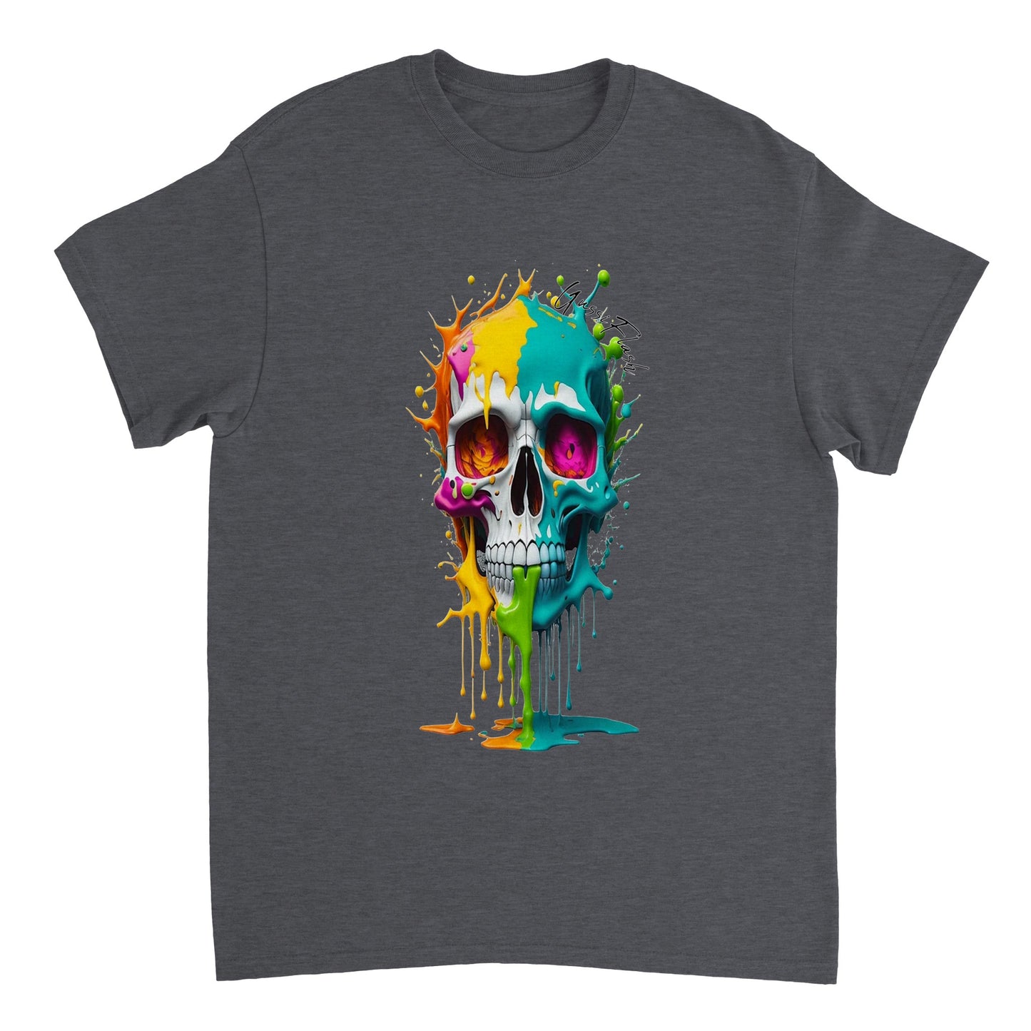 Schweres Unisex T-Shirt mit GussiFlash Skull