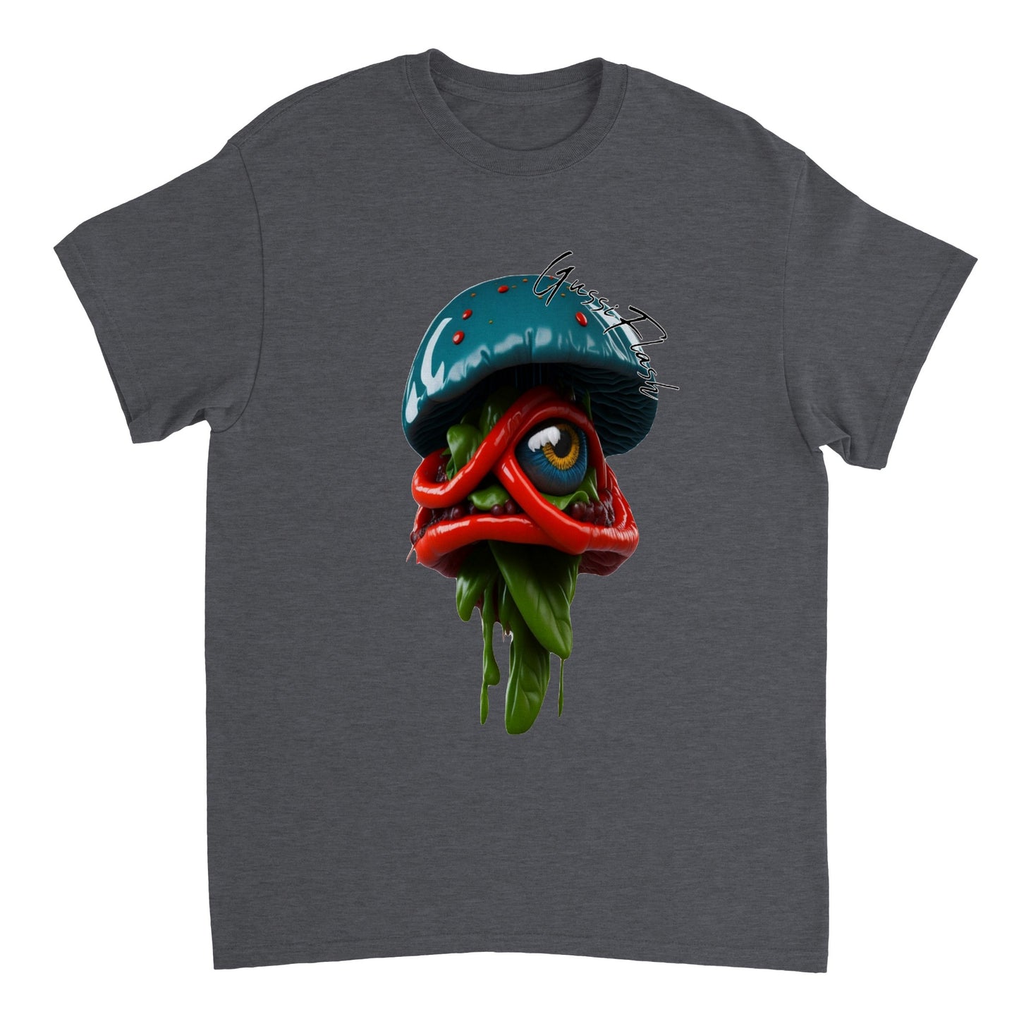 Schweres Unisex T-Shirt mit Rundhalsausschnitt und Gussiflash Logo