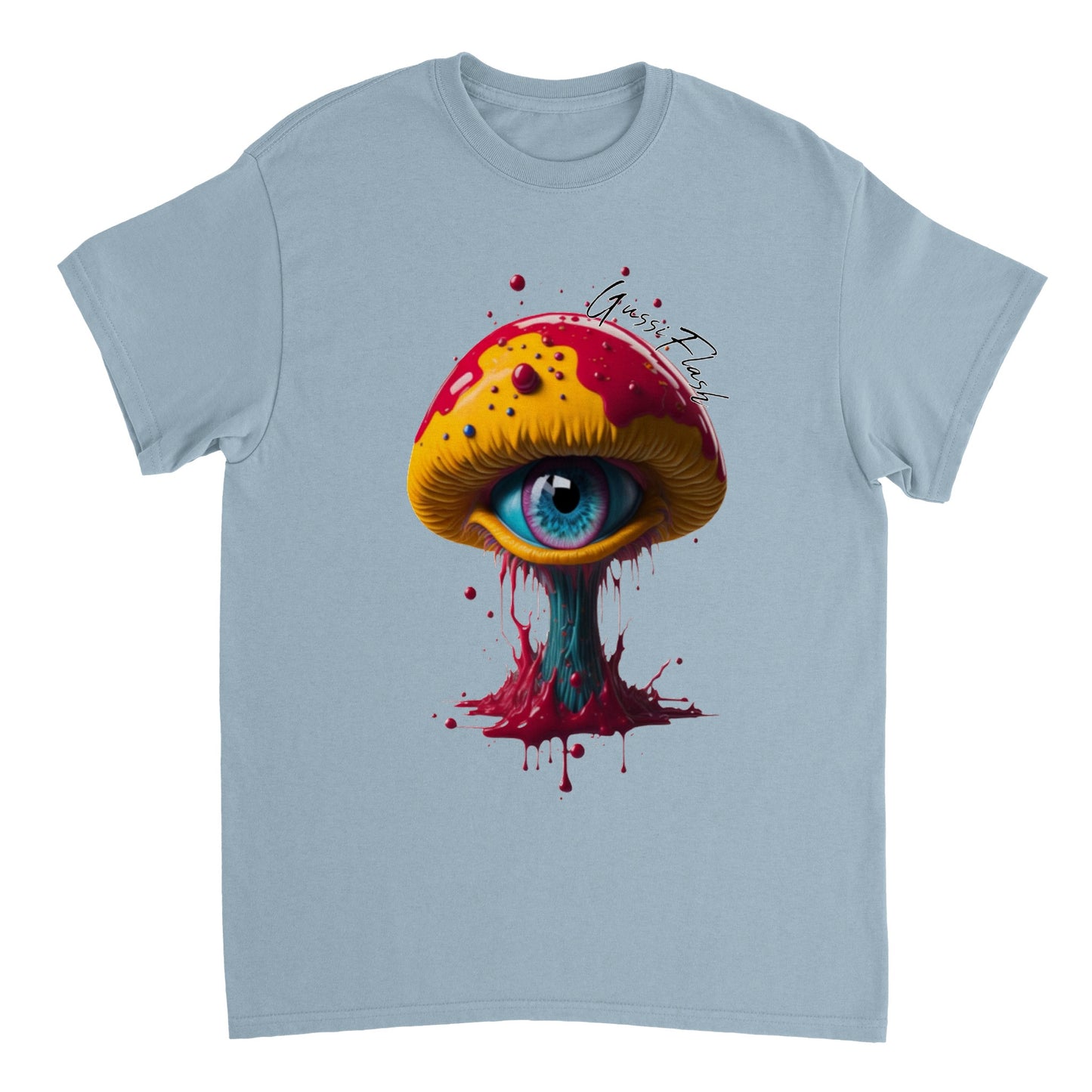 Schweres Unisex T-Shirt mit Rundhalsausschnitt und Gussiflash Logo