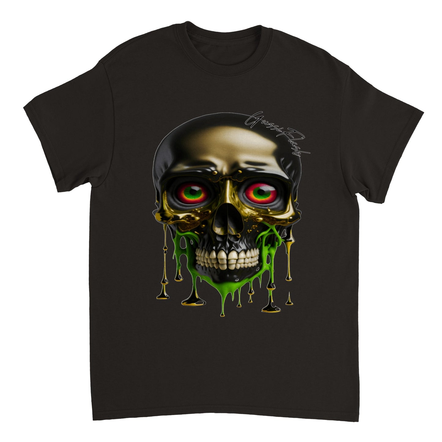 Schweres Unisex T-Shirt mit GussiFlash Skull