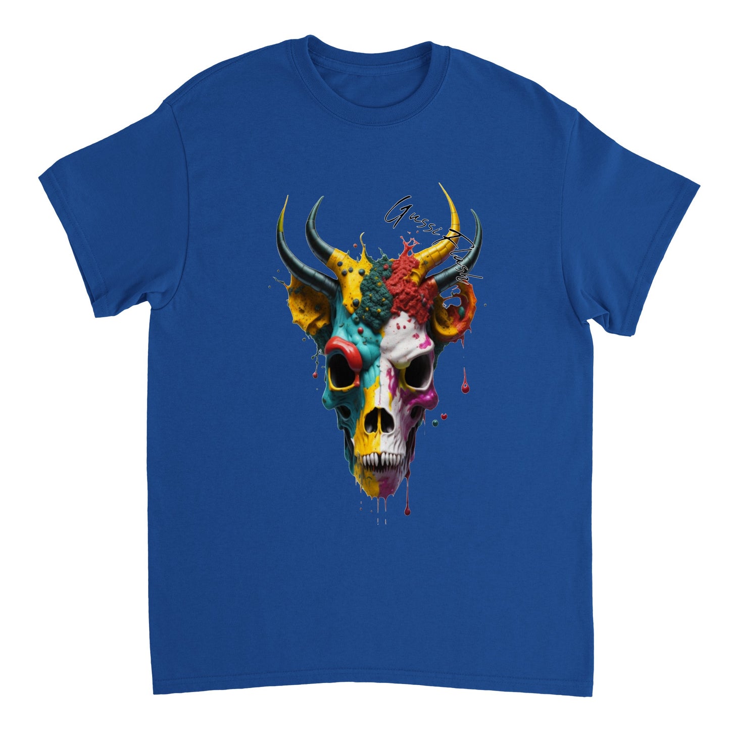 Schweres Unisex T-Shirt mit GussiFlash Skull