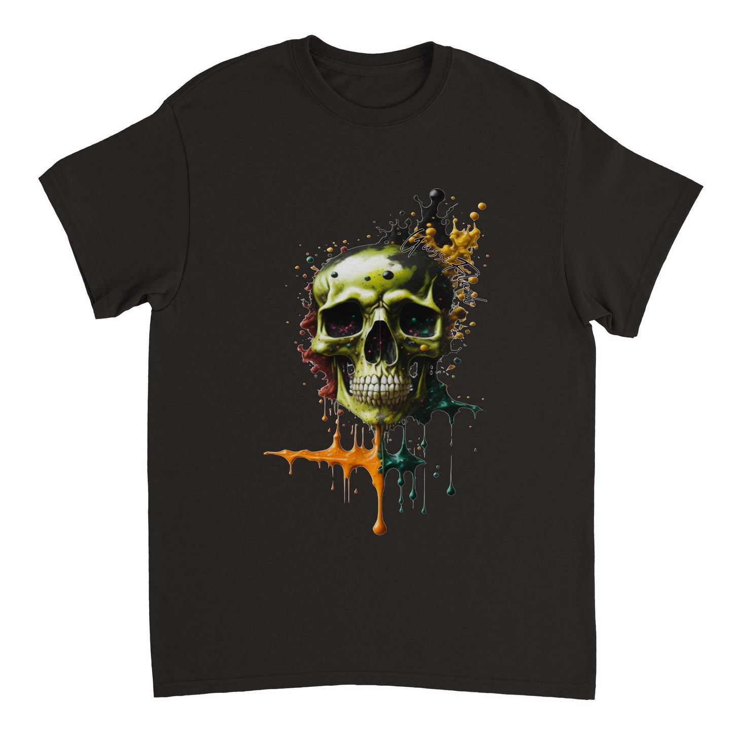 Schweres Unisex T-Shirt mit GussiFlash Skull