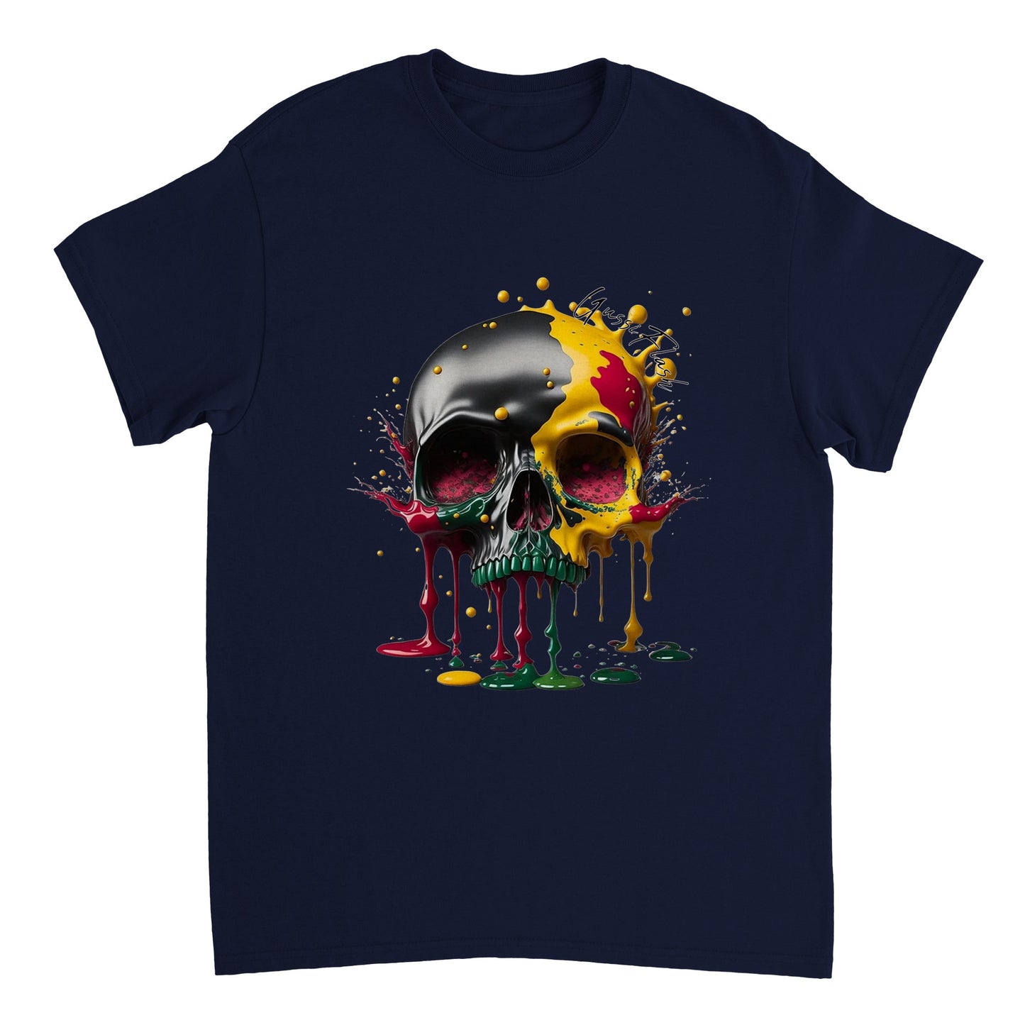 Schweres Unisex T-Shirt mit GussiFlash Skull