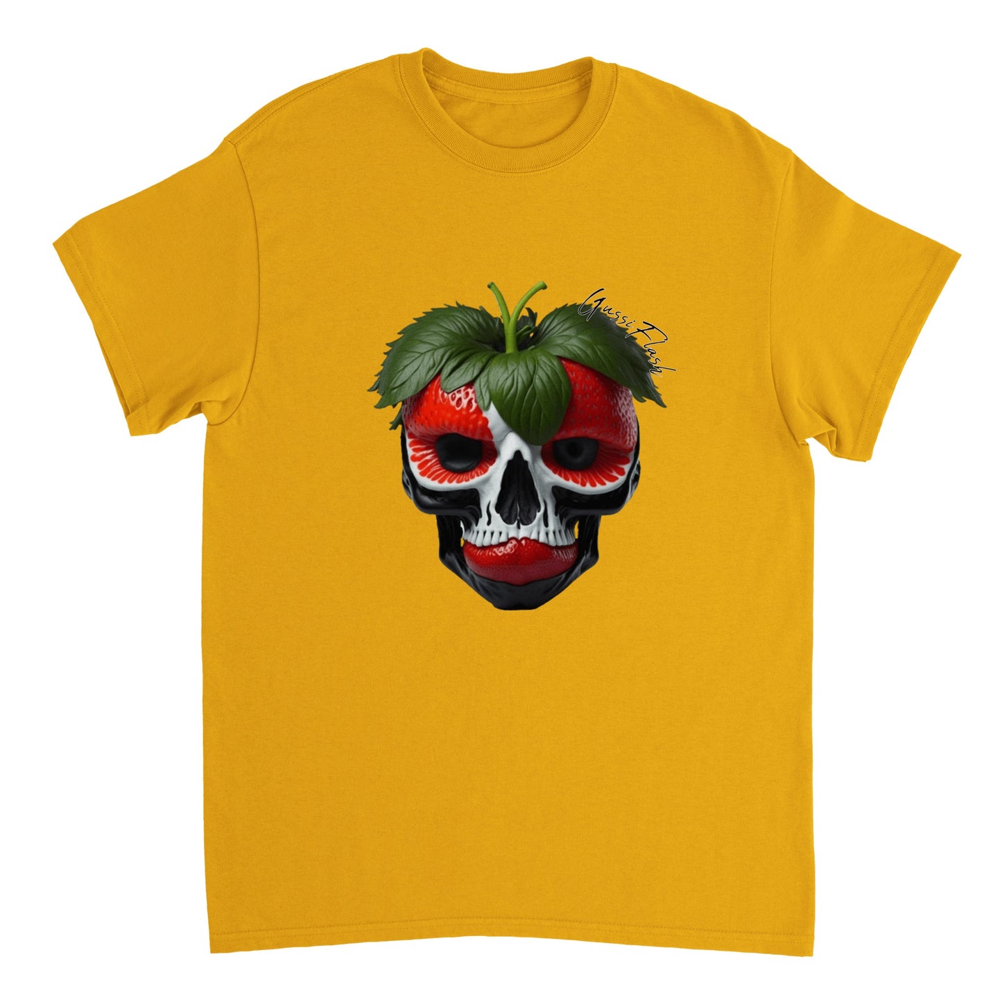 Schweres Unisex T-Shirt mit GussiFlash Skull